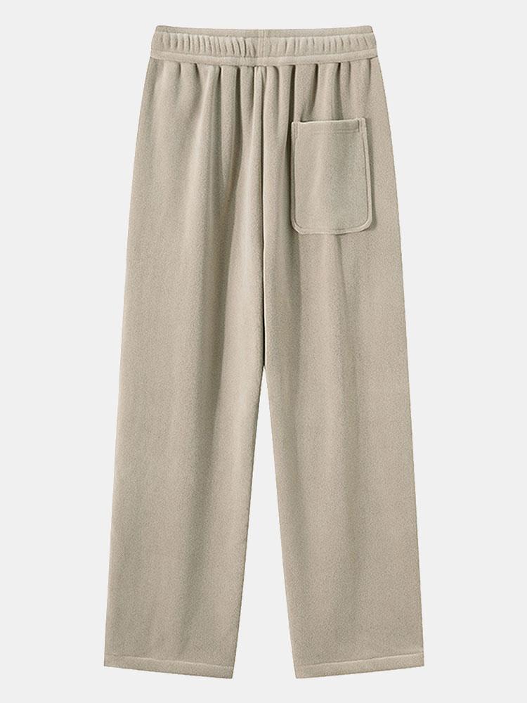 Pantalon coupe ample en polaire à jambe droite