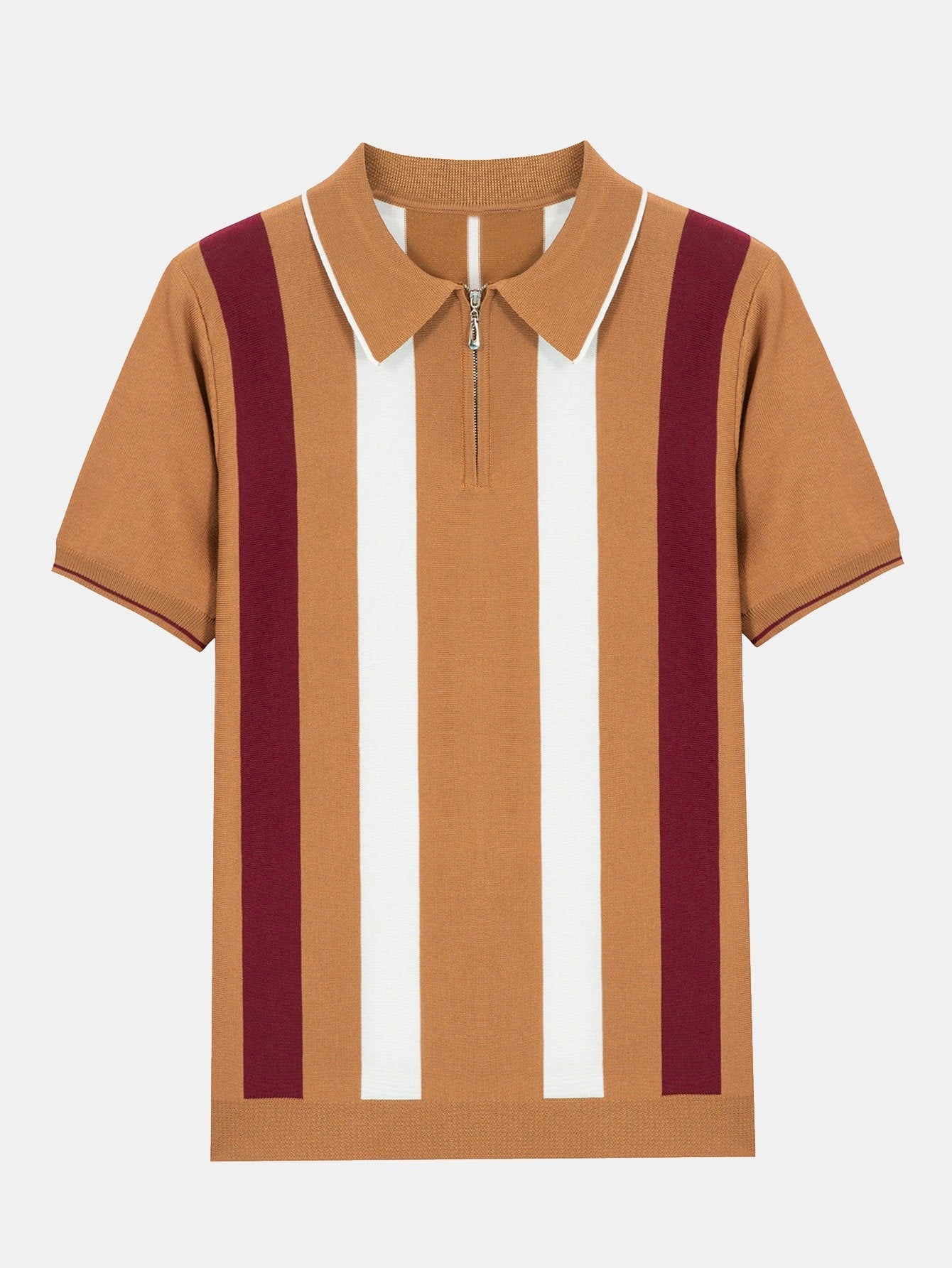 Polo pull zippé rayé