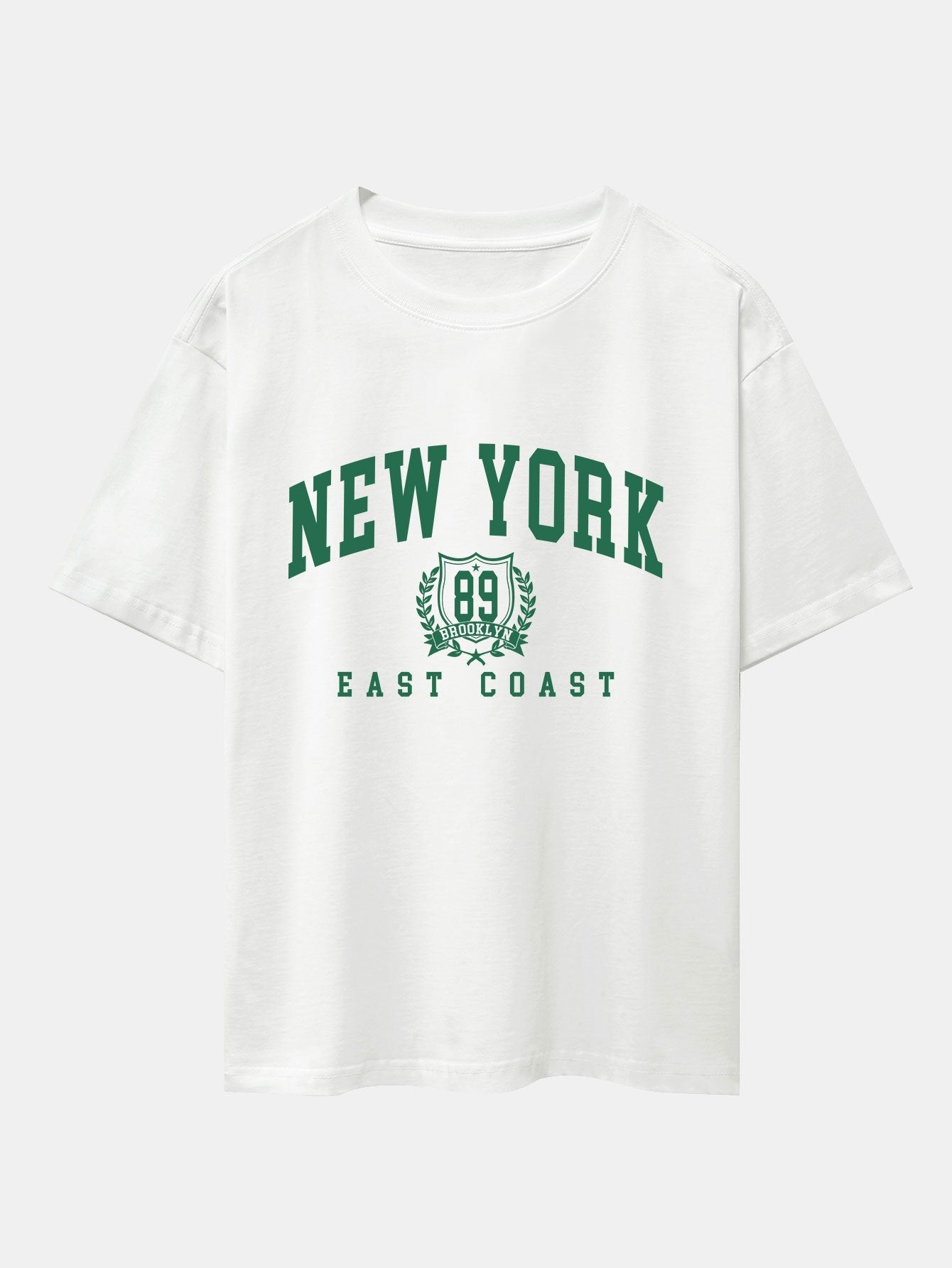 New York Varsity Print Drop Shoulder Oversize T-Shirt