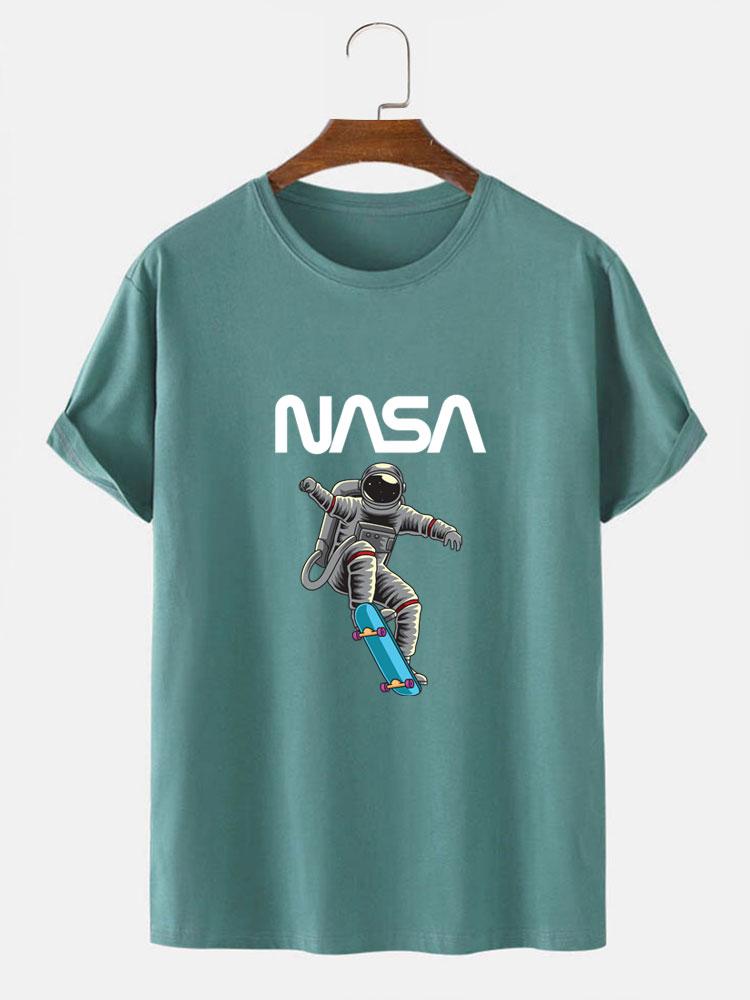 NASA Skateboard Astronaut Print T-Shirt