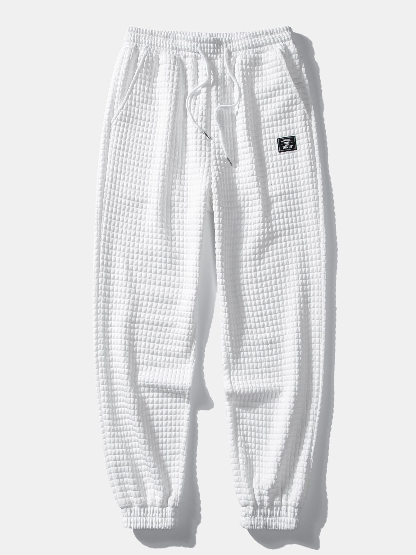 Drawstring Waffle Jogger Pants