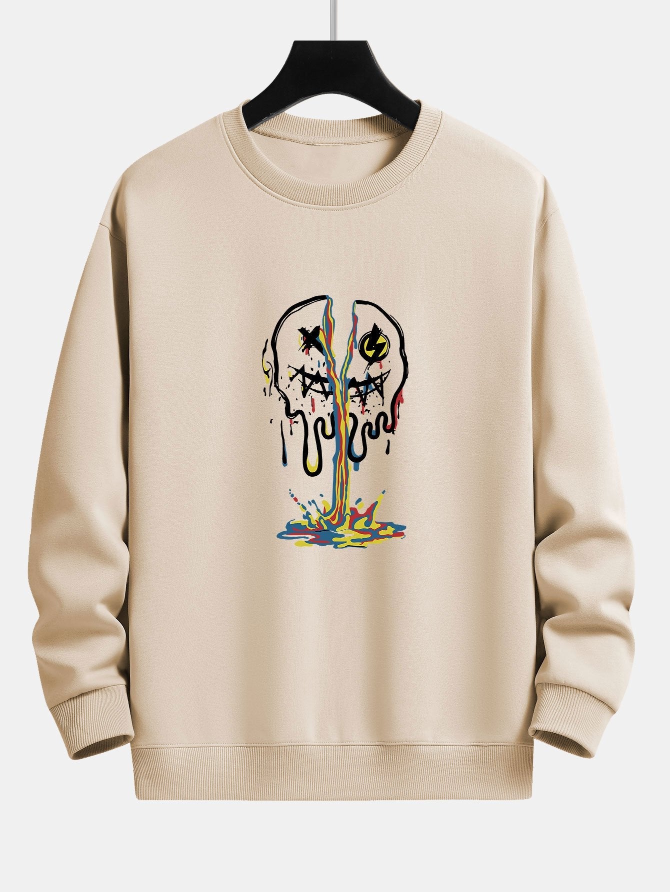 Sweat-shirt Coupe Relax à Imprimé Smiley Dissolvant Coloré