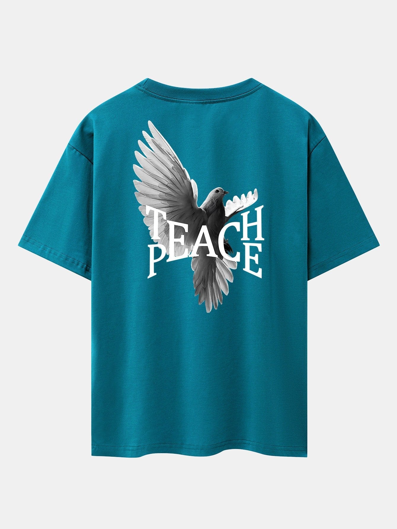 T-shirt oversize à épaules tombantes et imprimé au dos avec slogan Pigeon 