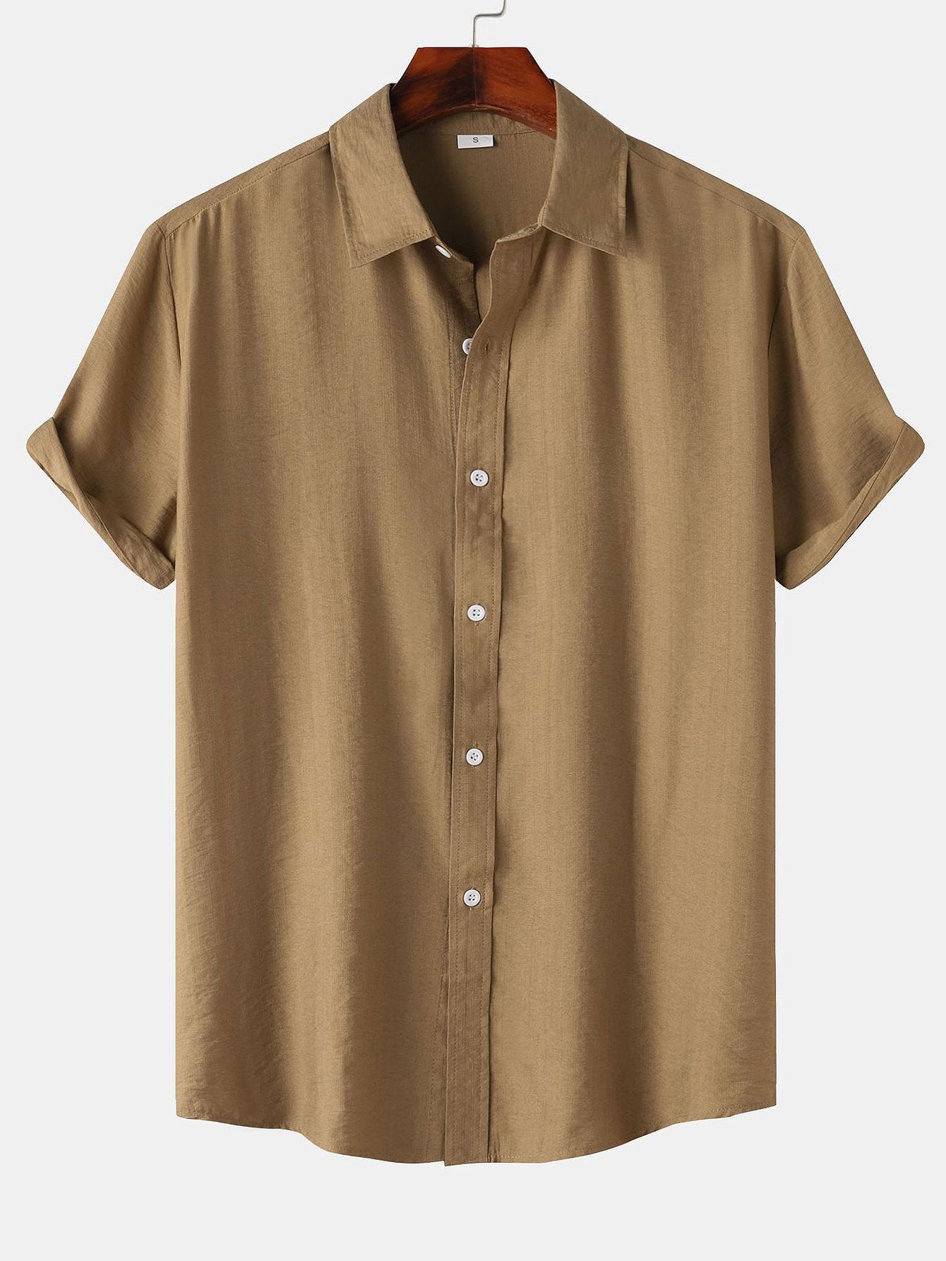 Chemise boutonnée texturée à manches courtes