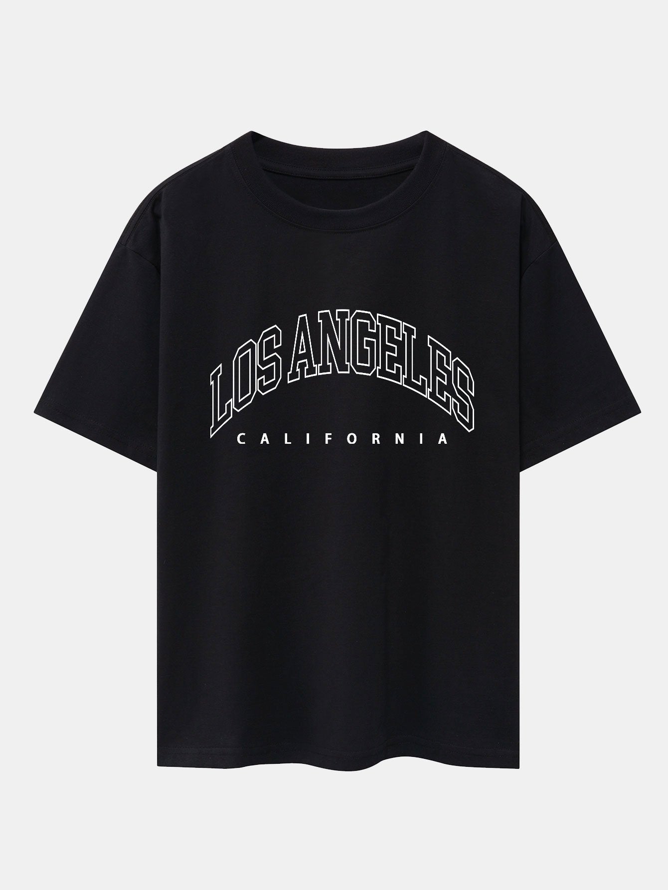 Los Angeles Letter Print Drop Shoulder Oversize T-Shirt