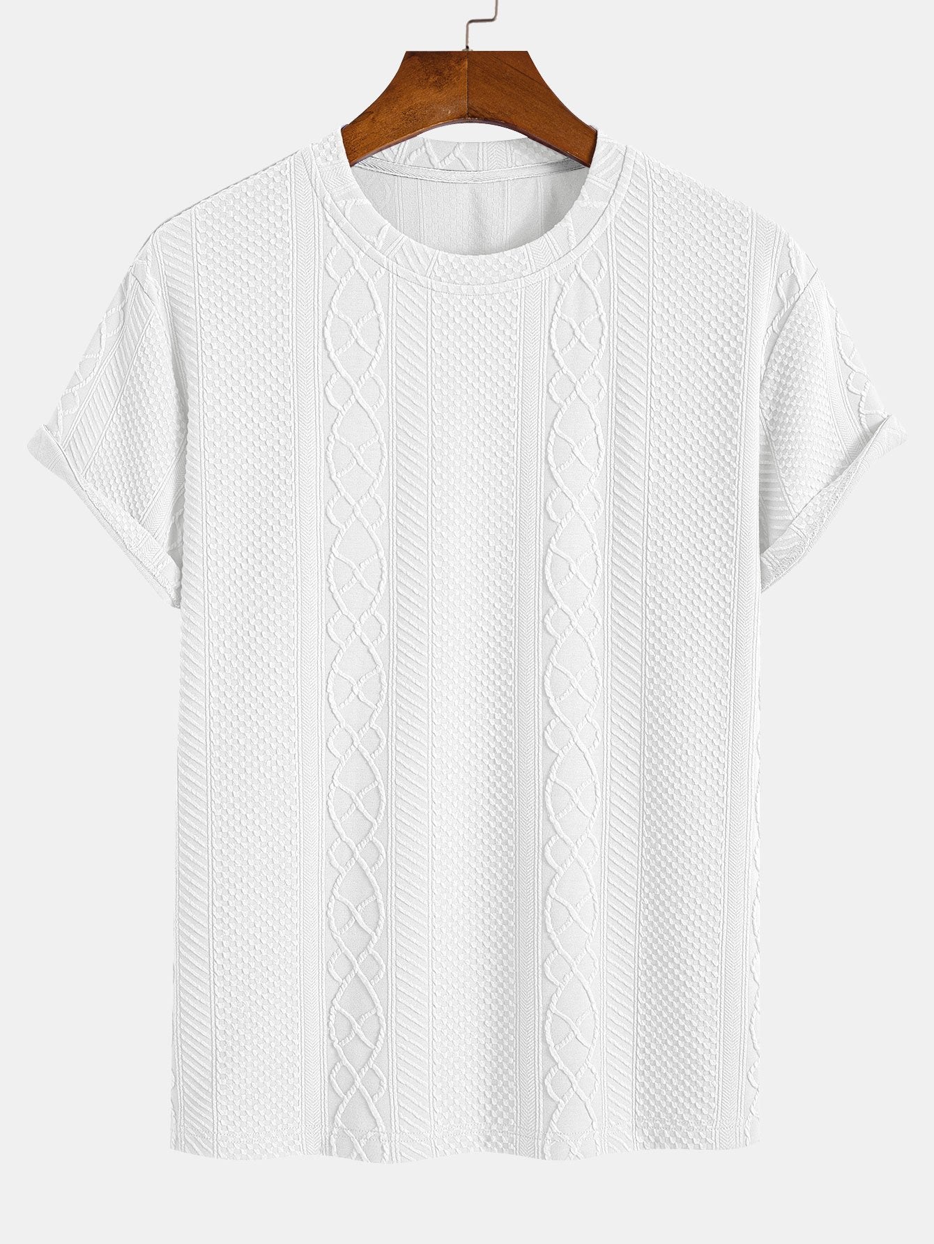 Muscle Fit Geometric Jacquard T-Shirt