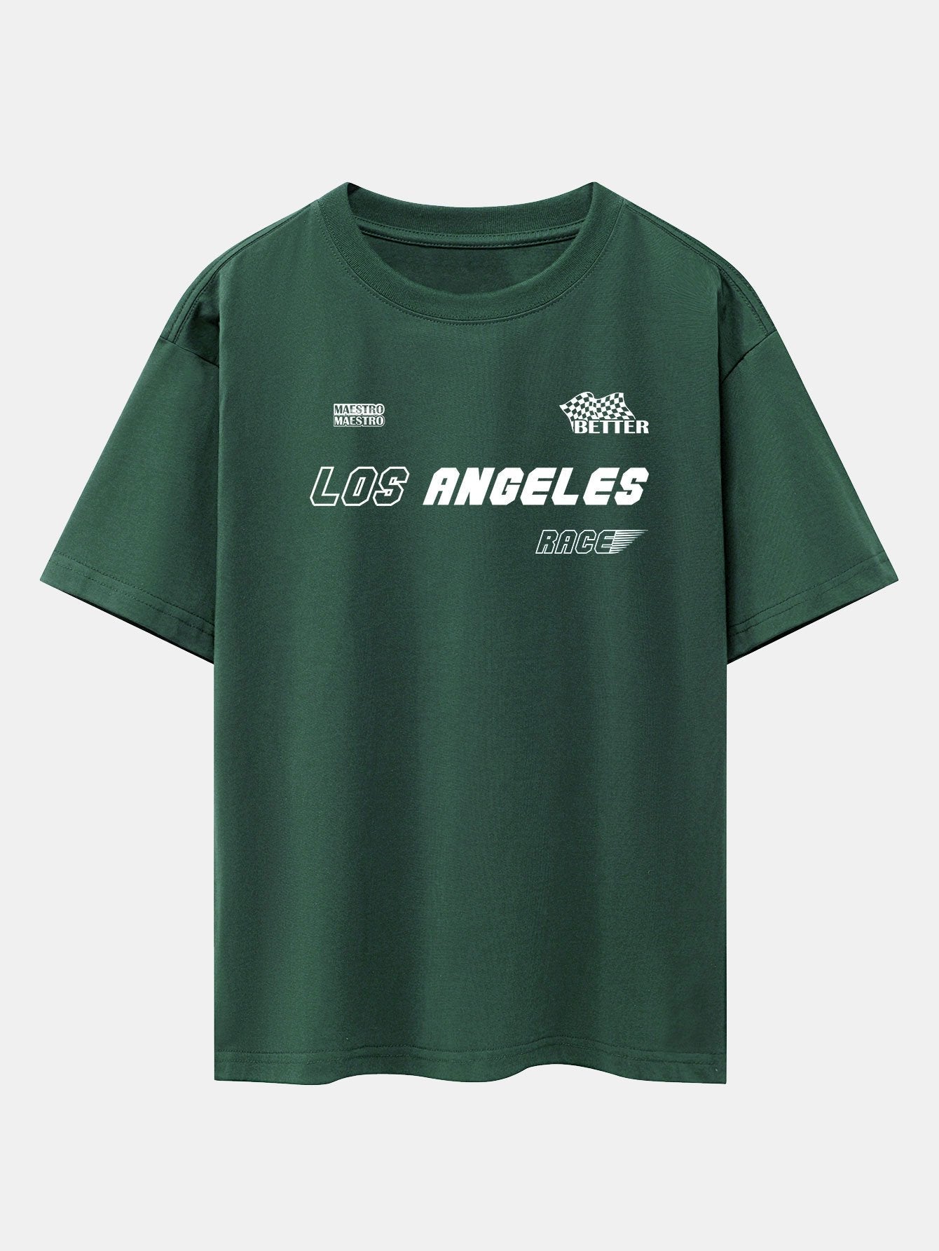 Los Angeles Slogan Print Drop Shoulder Oversize T-Shirt