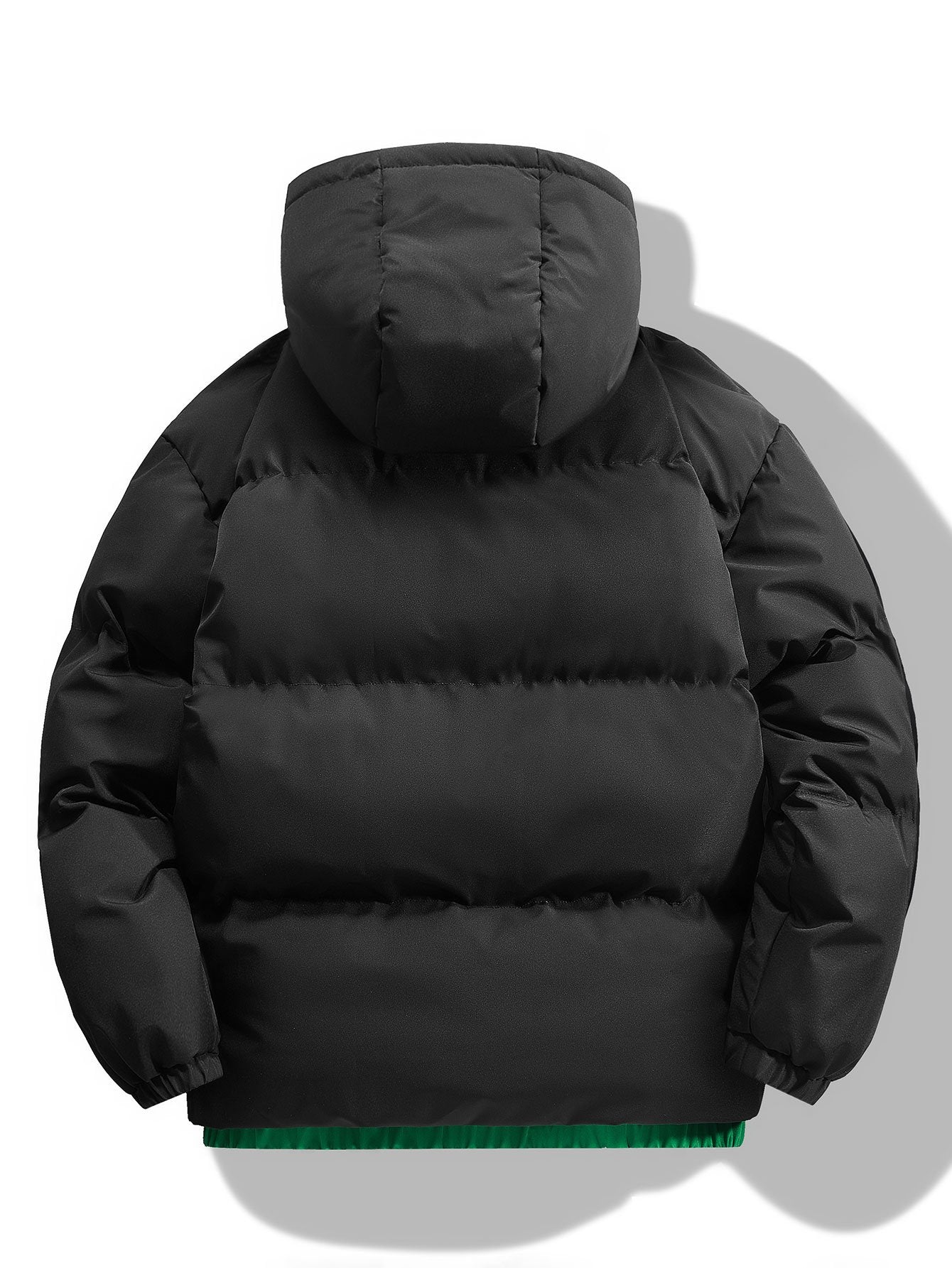 Contrast Hooded Puffer Coat