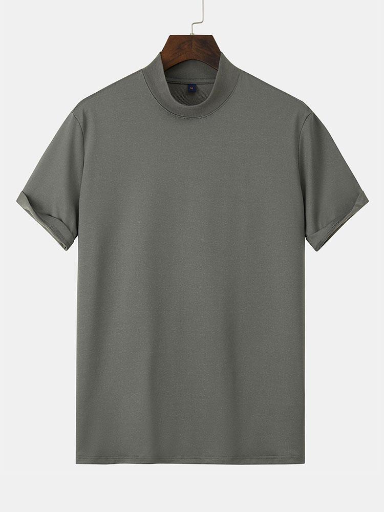 Short Sleeve Mock Neck T-Shirt