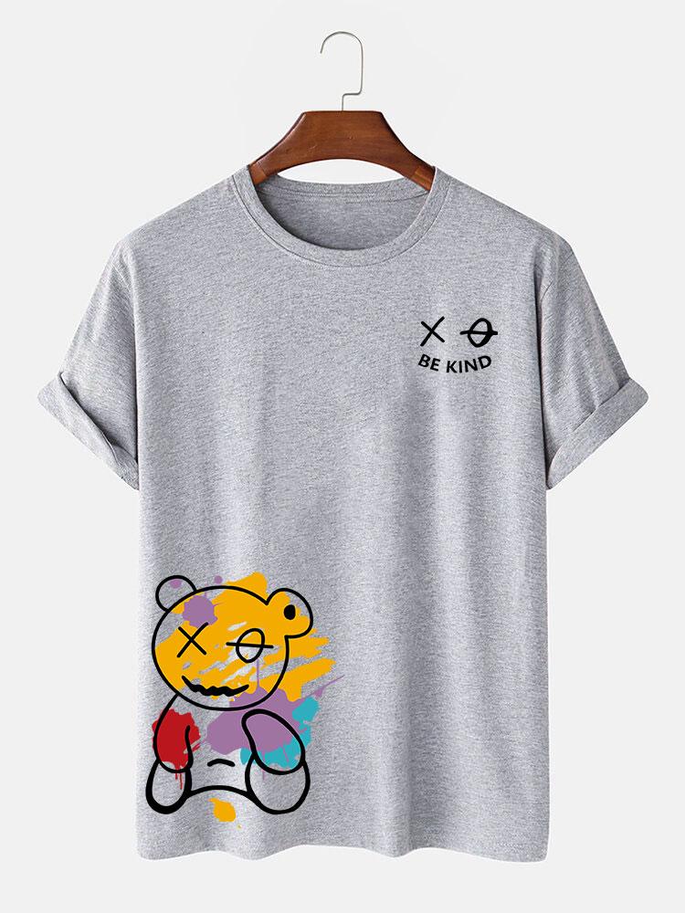 Regular Fit Graffiti Bear Print T-Shirt