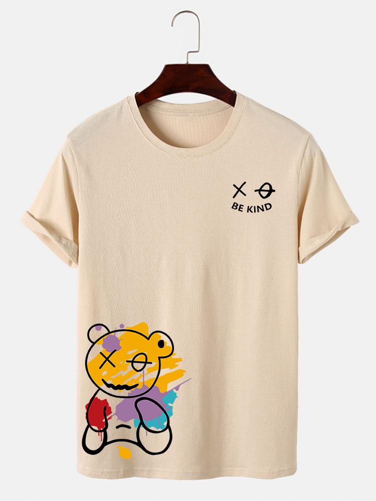 Regular Fit Graffiti Bear Print T-Shirt