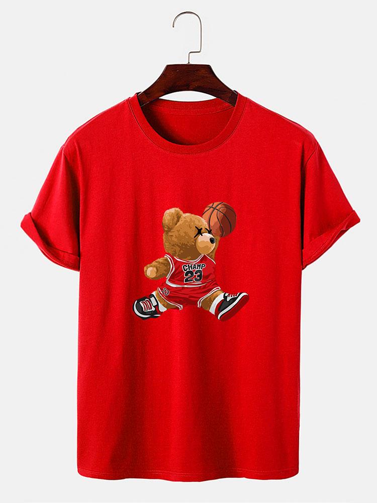 Basketball Player Bear Print T-Shirt