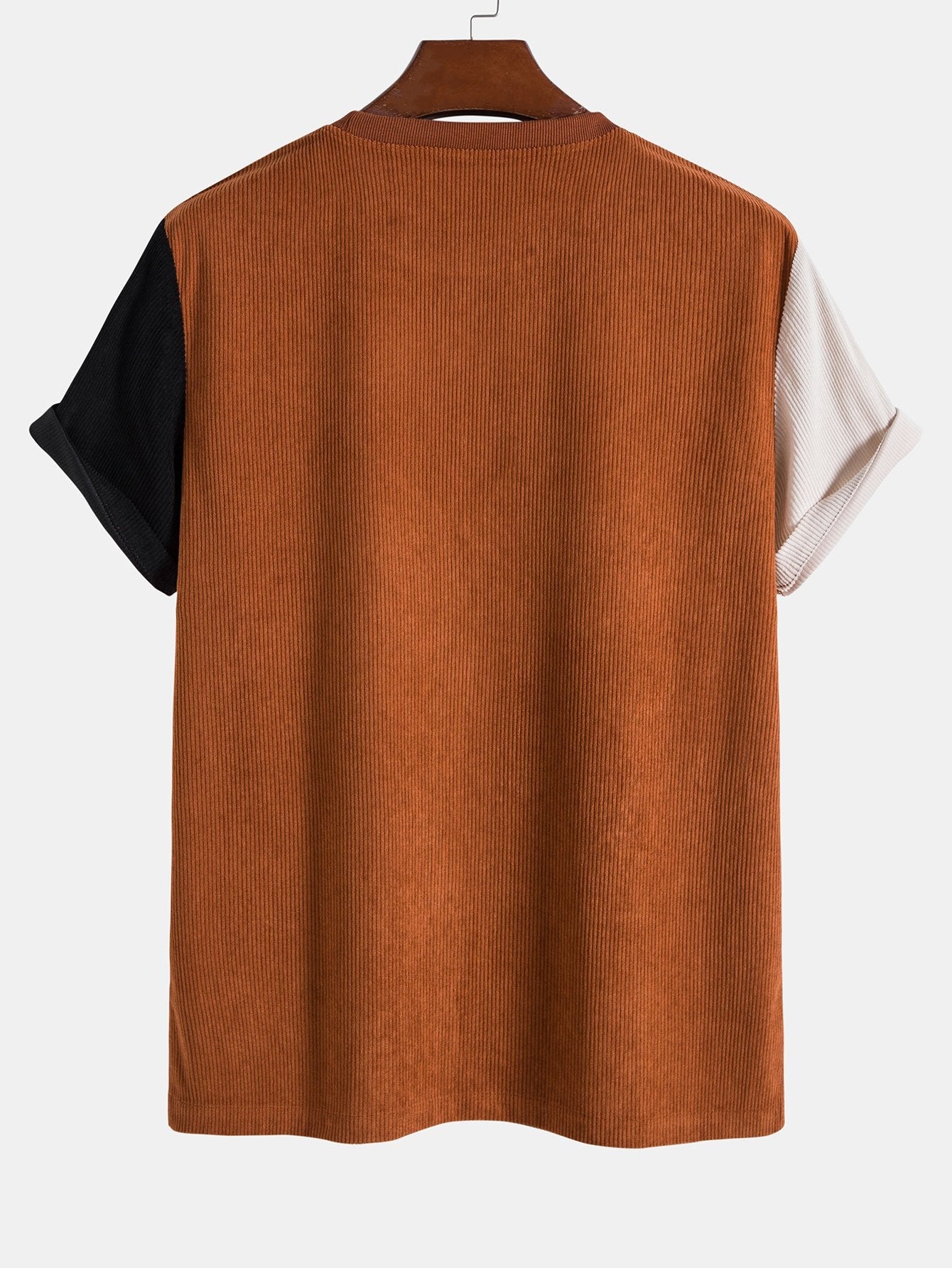 Color Block Stretch Corduroy T-Shirt