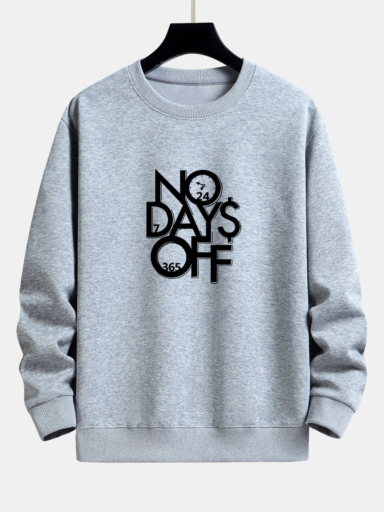 Sweat-shirt coupe décontractée à imprimé No Days Off