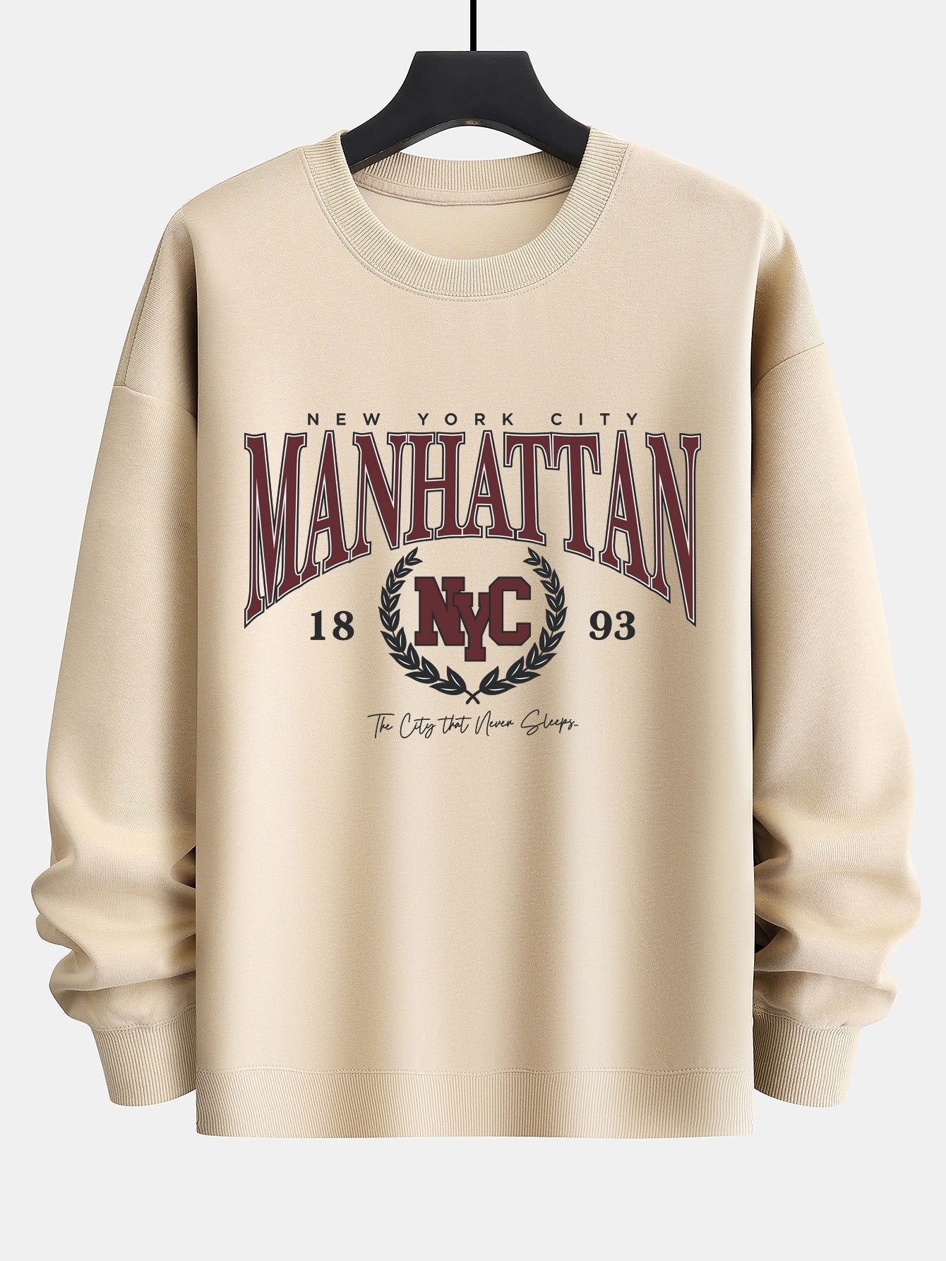 Sweat-shirt décontracté à imprimé universitaire Manhattan