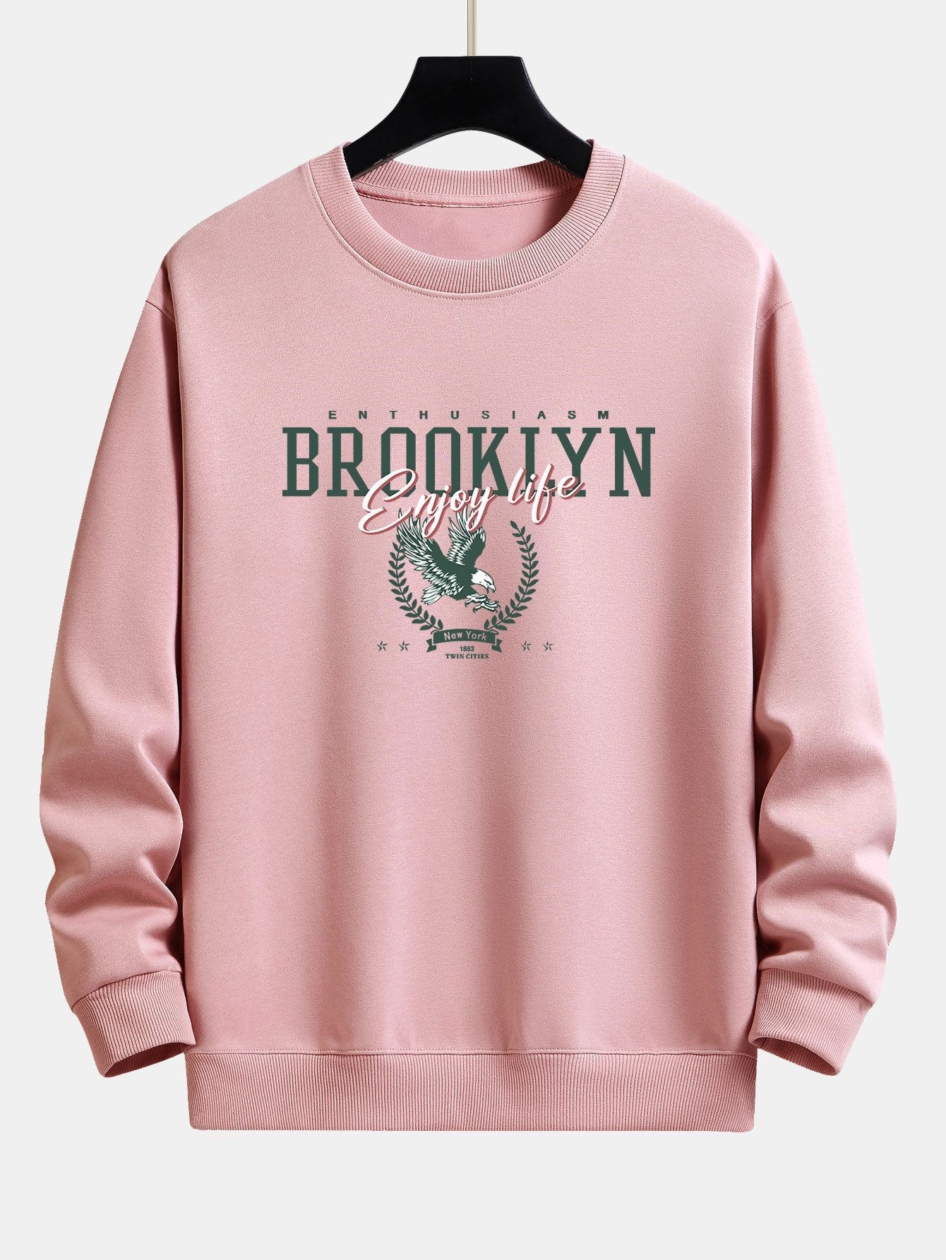 Sweat-shirt coupe décontractée à imprimé Brooklyn Eagle