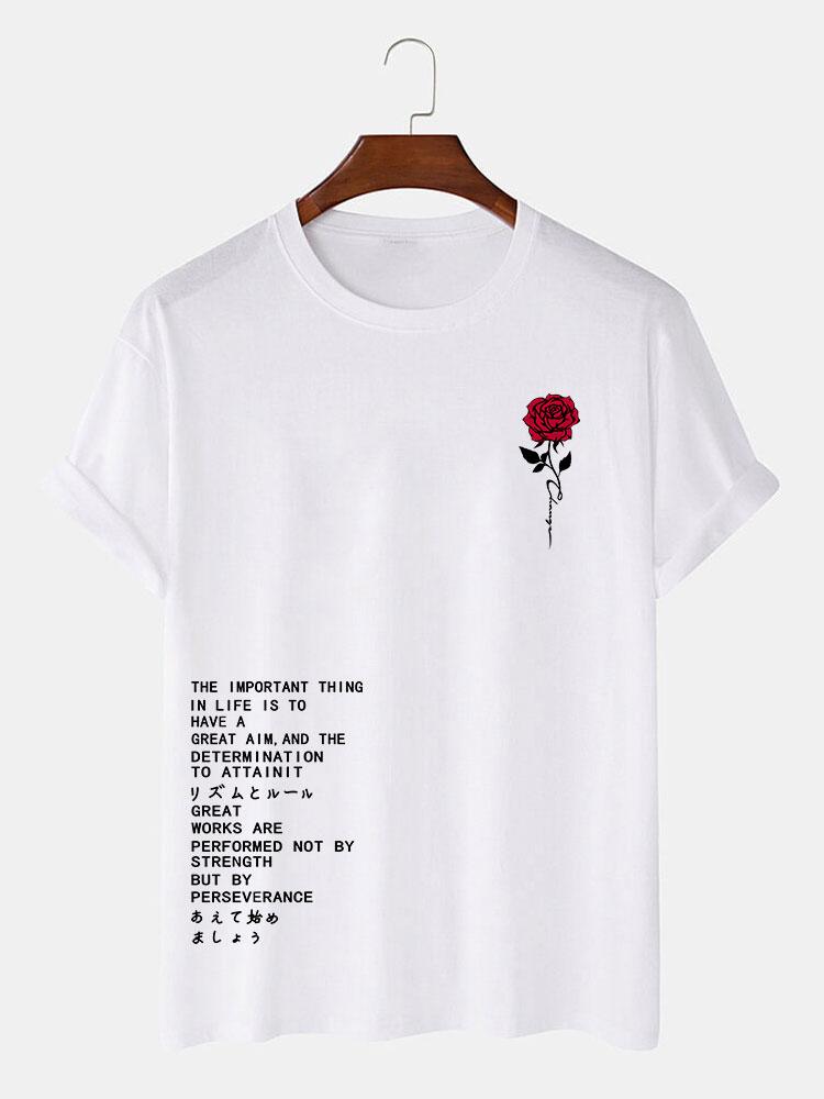 Rose Slogan Print T-Shirt