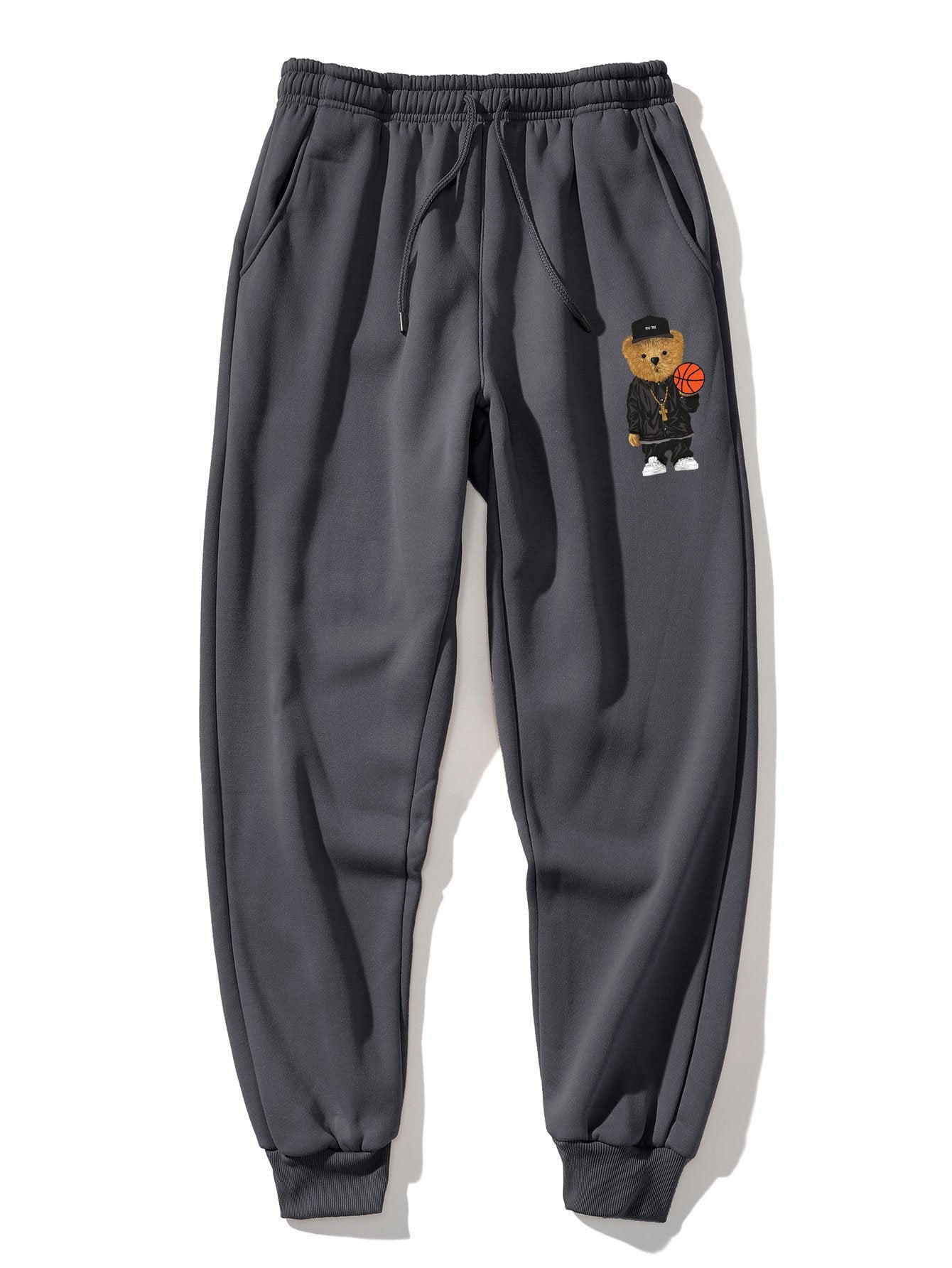 Basketball Bear Print Jogger Pants