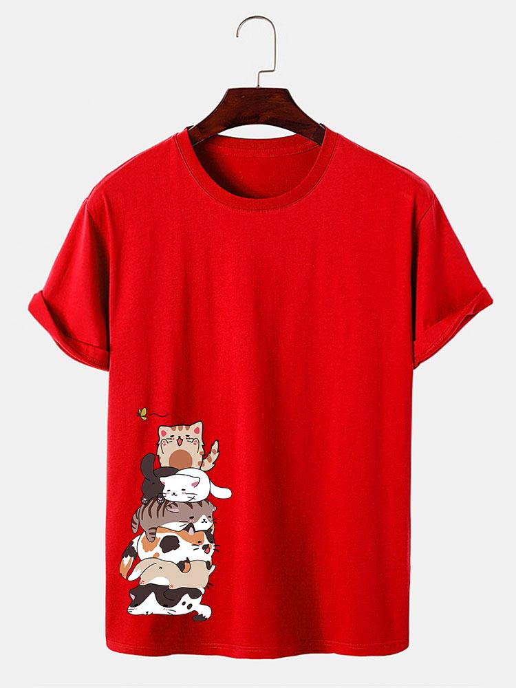 T-shirt imprimé chat de dessin animé