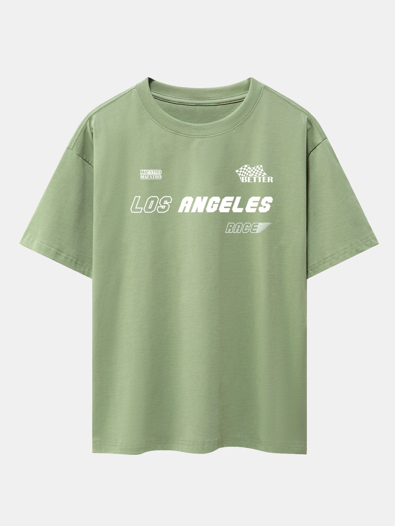 Los Angeles Slogan Print Drop Shoulder Oversize T-Shirt