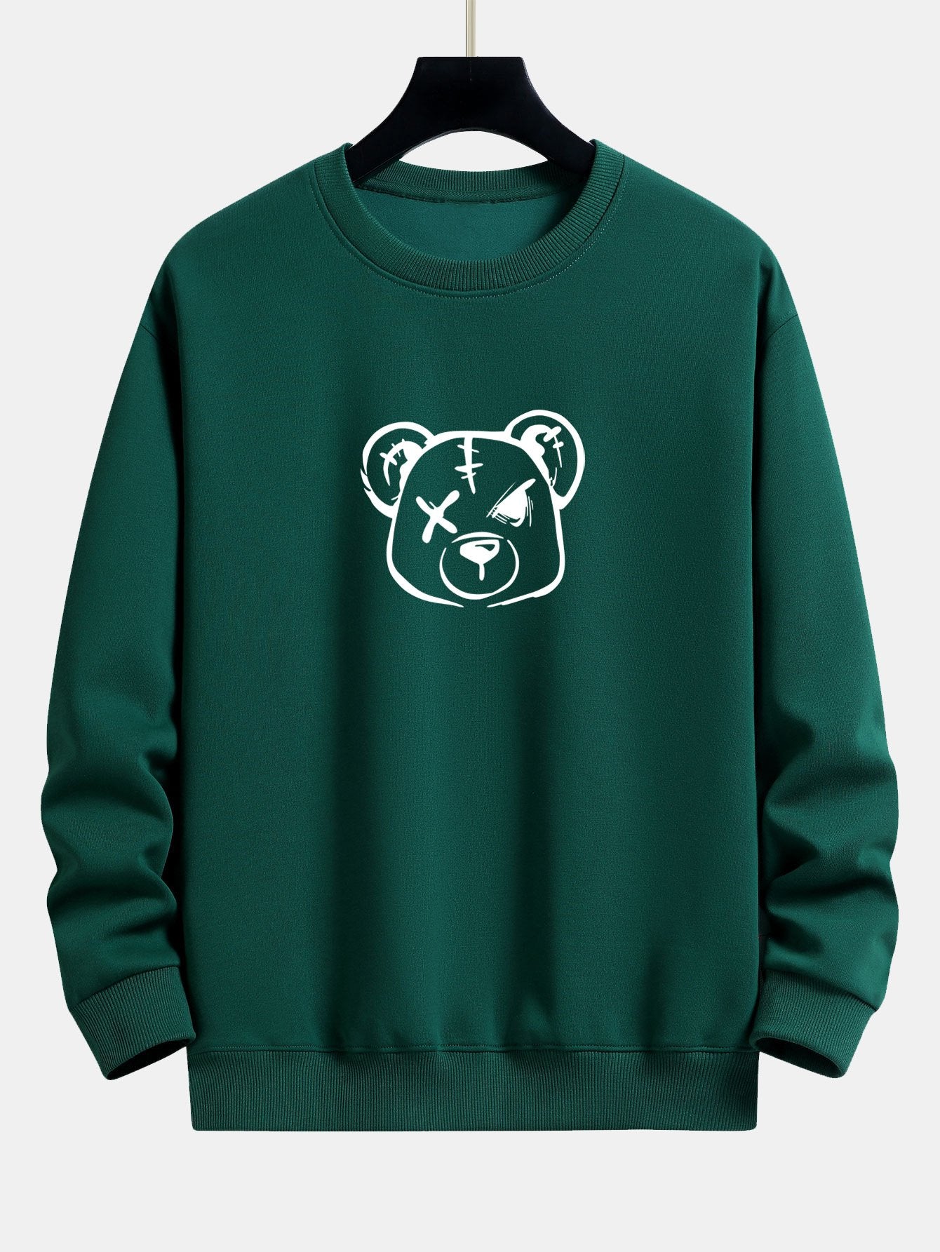 Simple Bear Print Relax Fit Sweatshirt