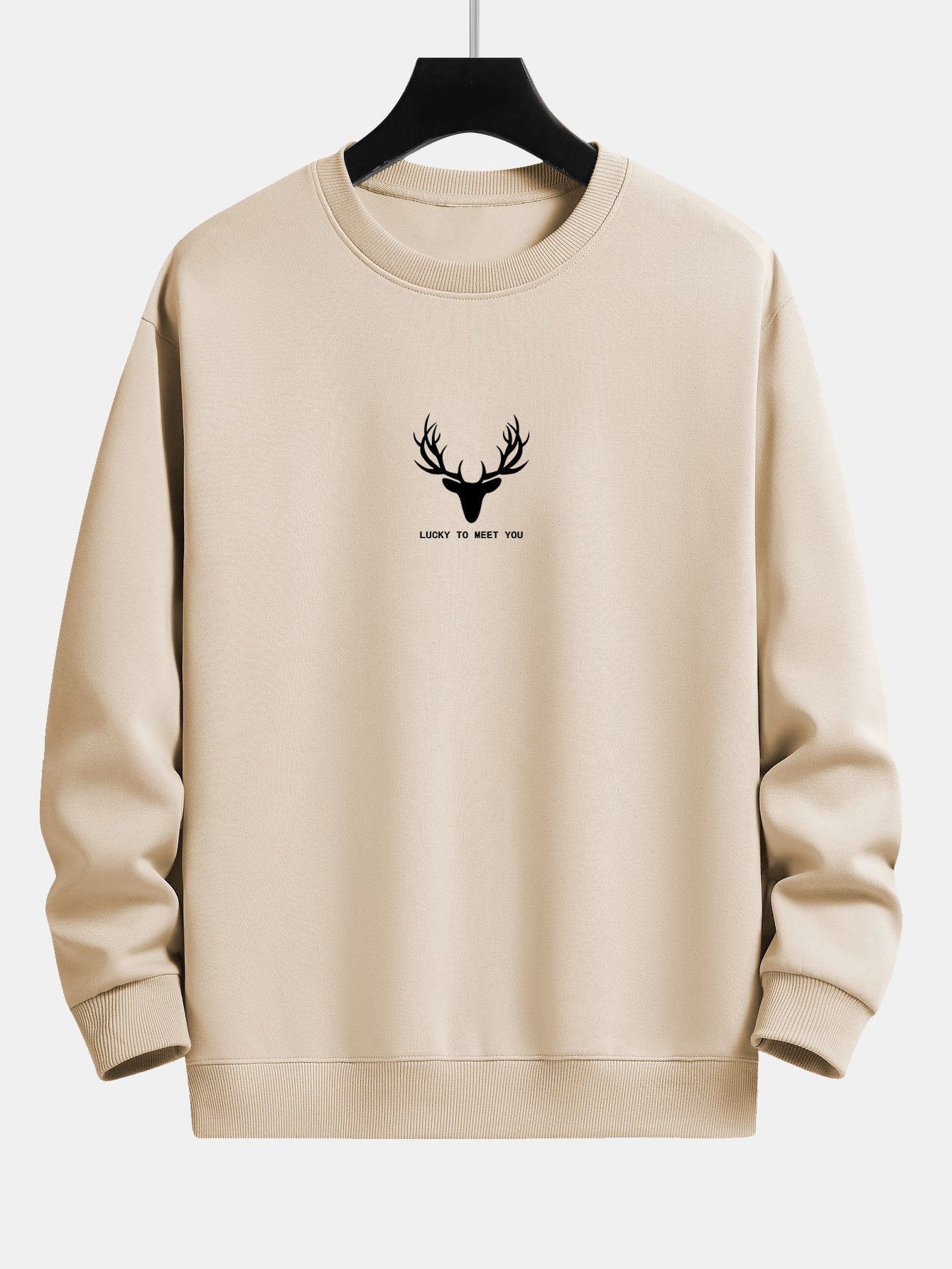 Sweat-shirt coupe décontractée à imprimé tête de cerf Silhouette