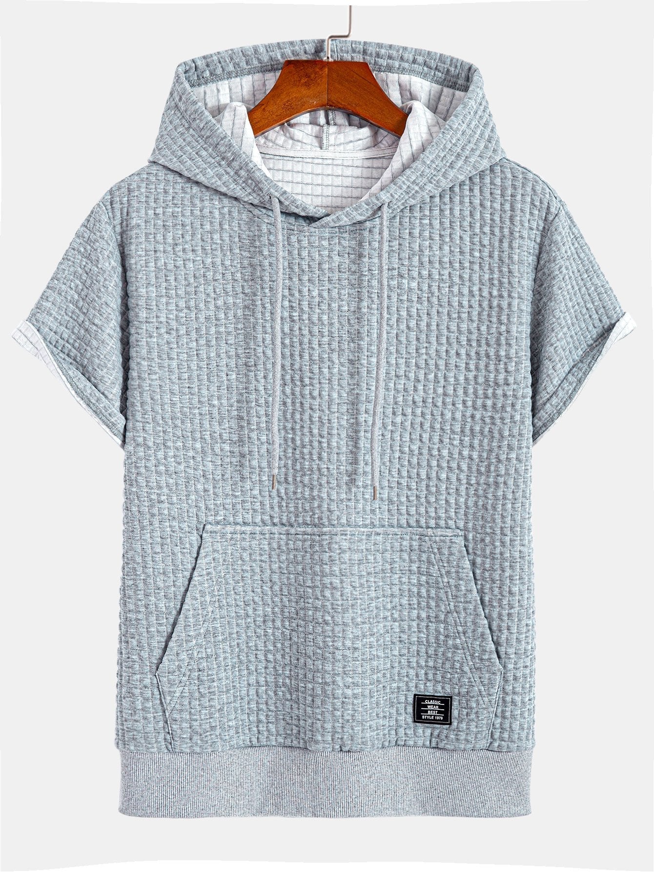 Short Sleeve Waffle Hoodie