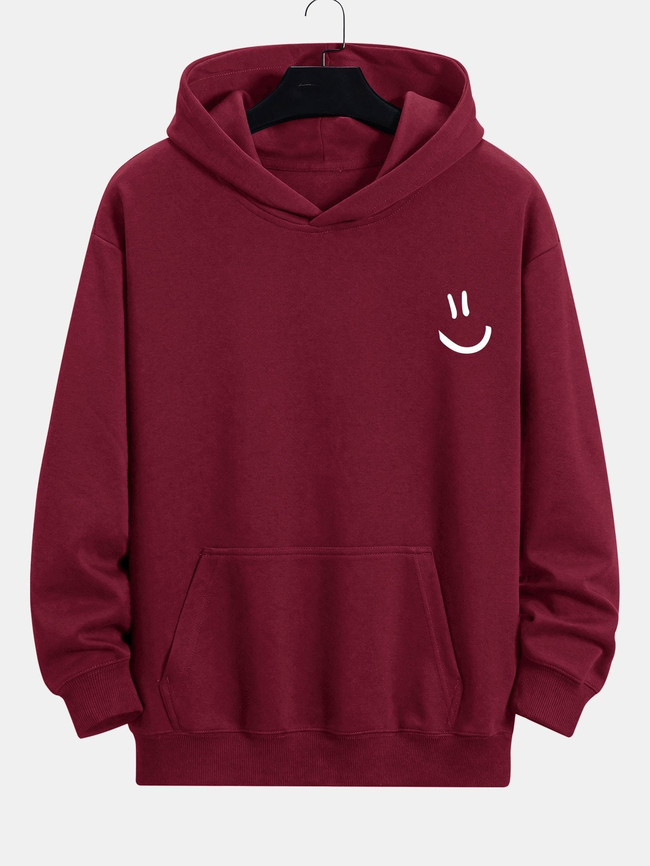 Smiley Face Print Relax Fit Hoodie