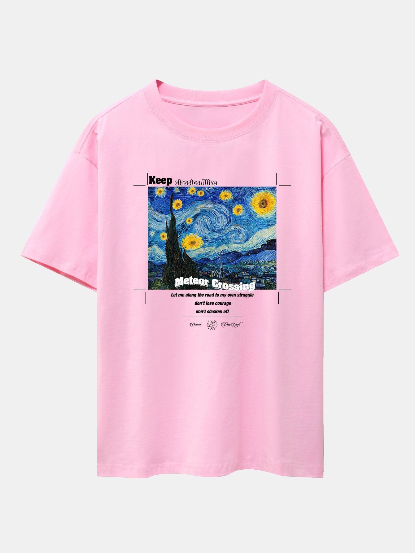 Abstract Painting Print Drop Shoulder Oversize T-Shirt