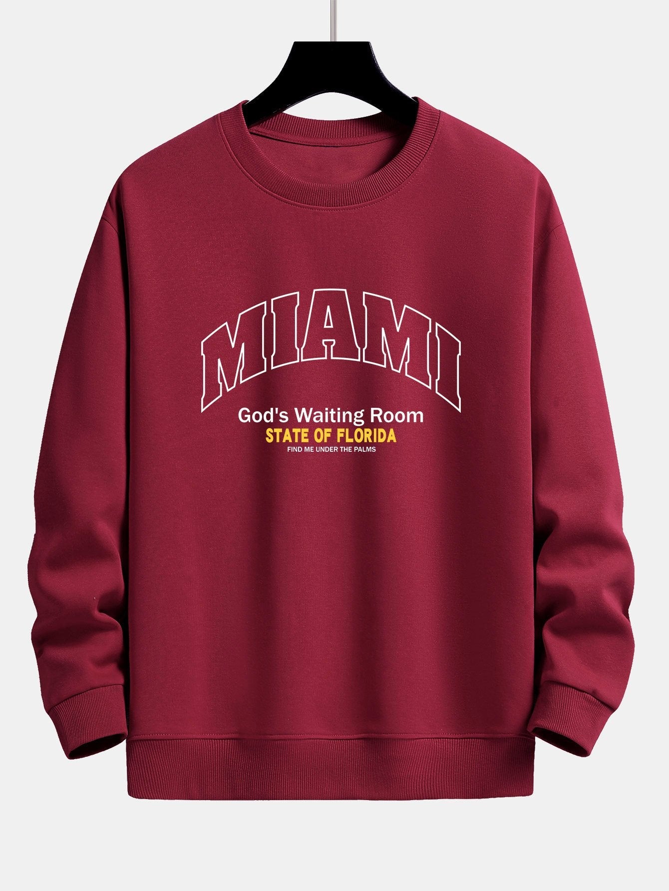 Sweat-shirt coupe décontractée à imprimé slogan Miami