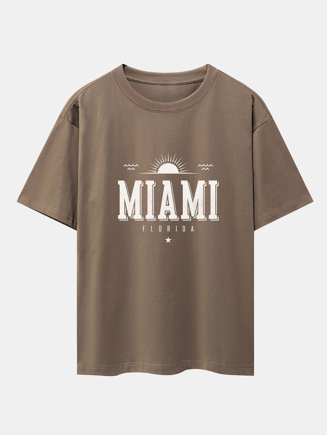 Vintage Miami Letter Print Heavy Weight Oversize T-Shirt