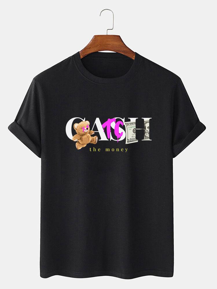 Catch The Money Bear Print T-Shirt