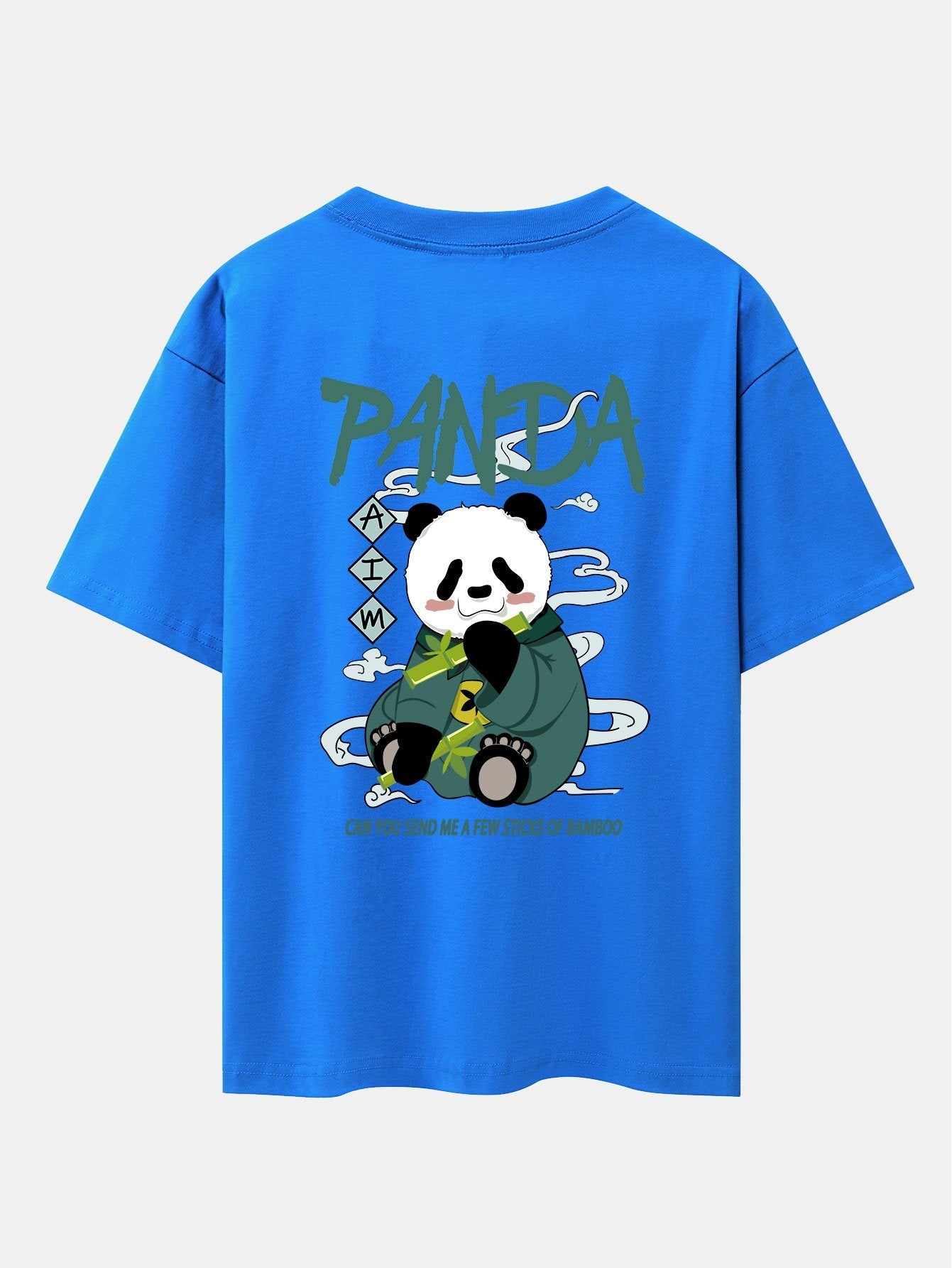 Cute Panda Back Print Oversize T-Shirt