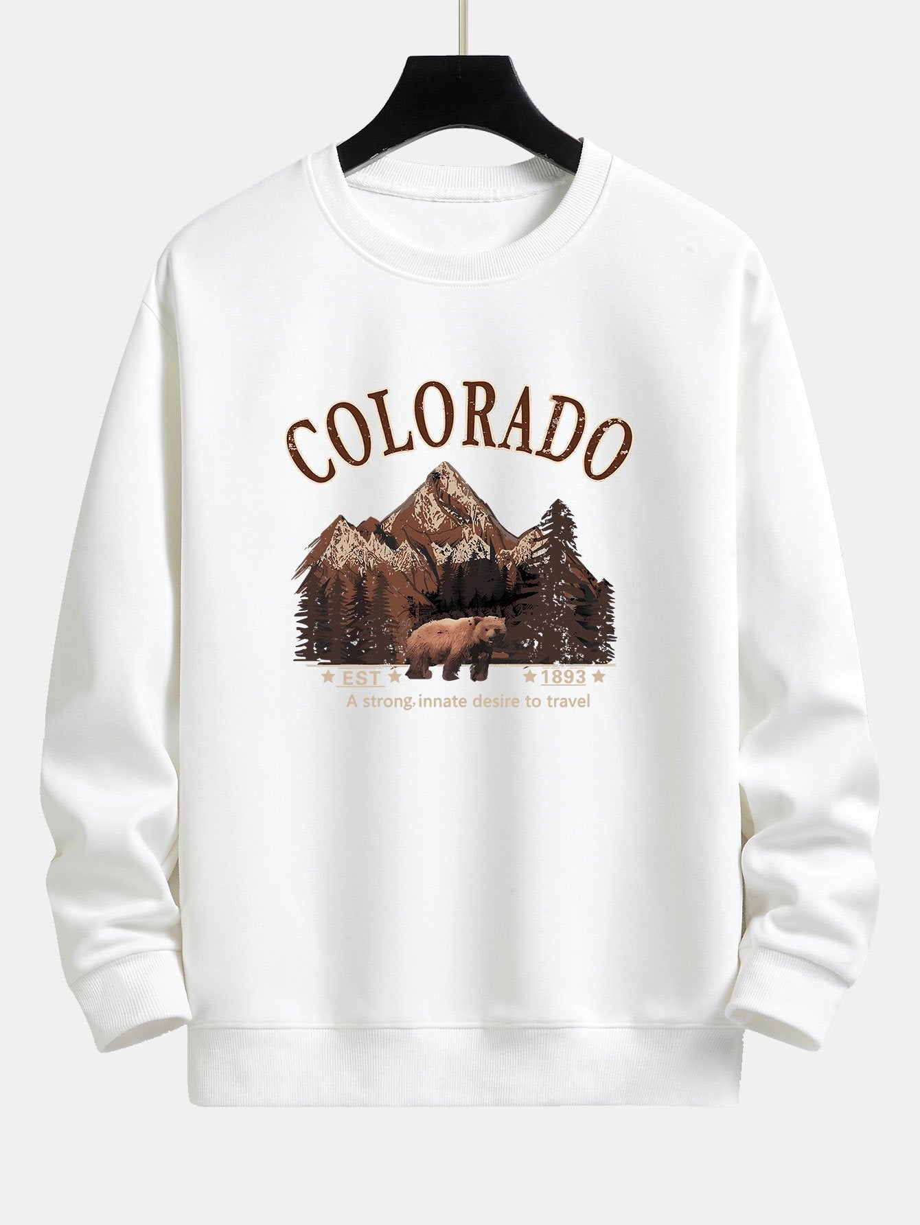 Sweat-shirt coupe décontractée à imprimé ours du Colorado