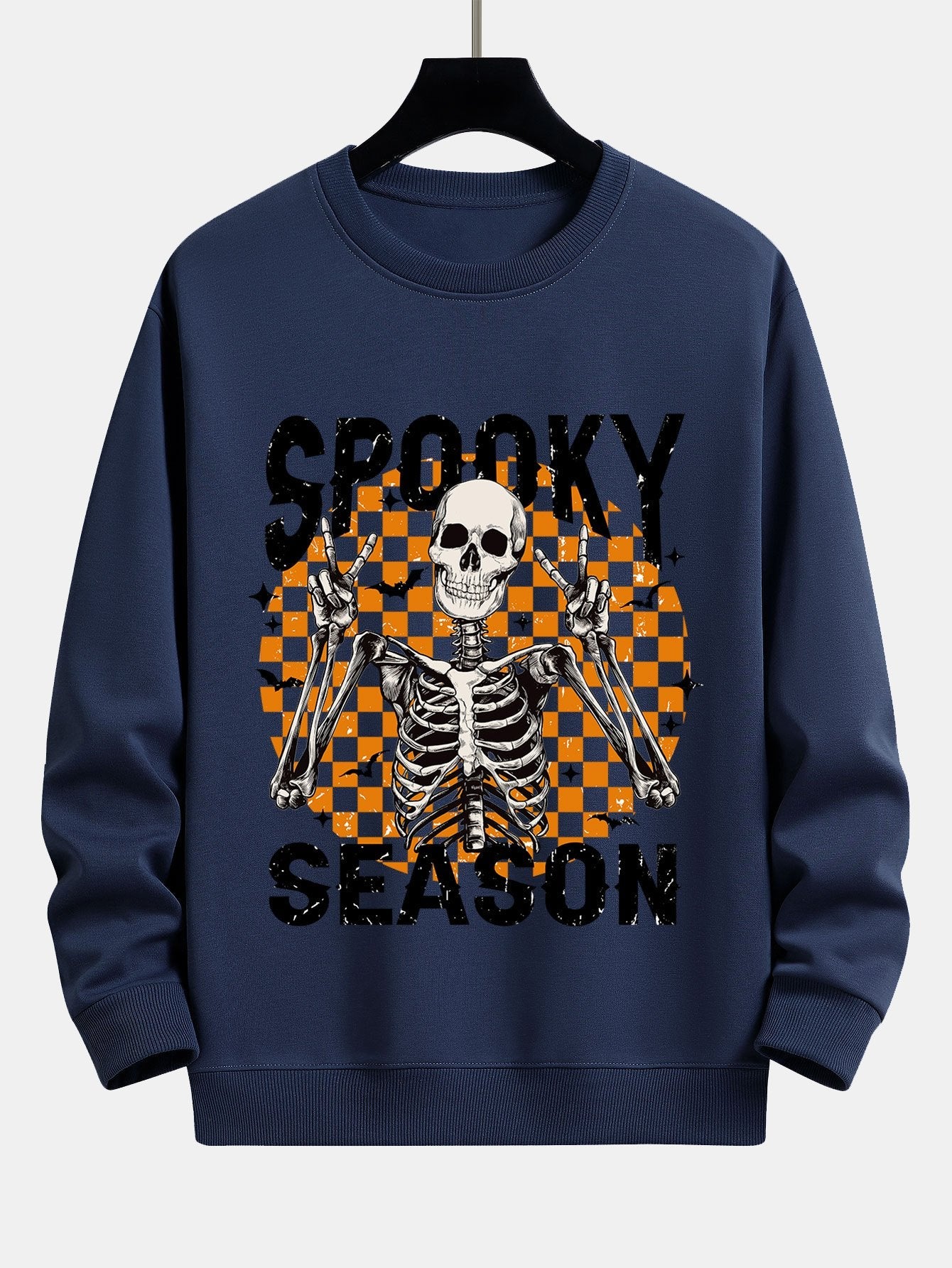 Sweat-shirt coupe décontractée à imprimé squelette Spooky Season