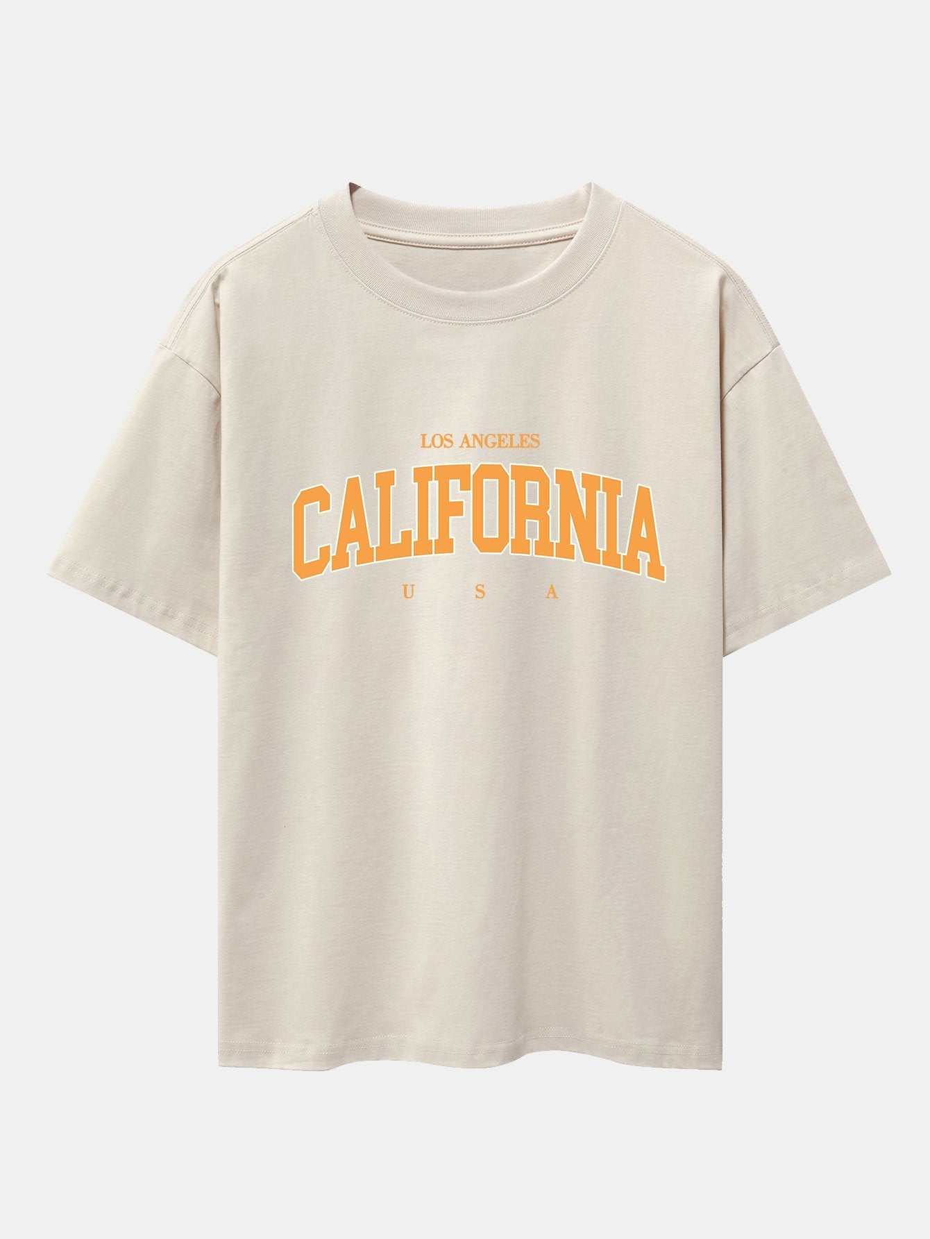 Los Angeles California Print Drop Shoulder Oversize T-Shirt