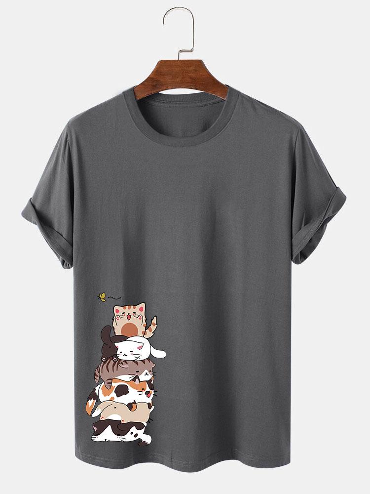 T-shirt imprimé chat de dessin animé