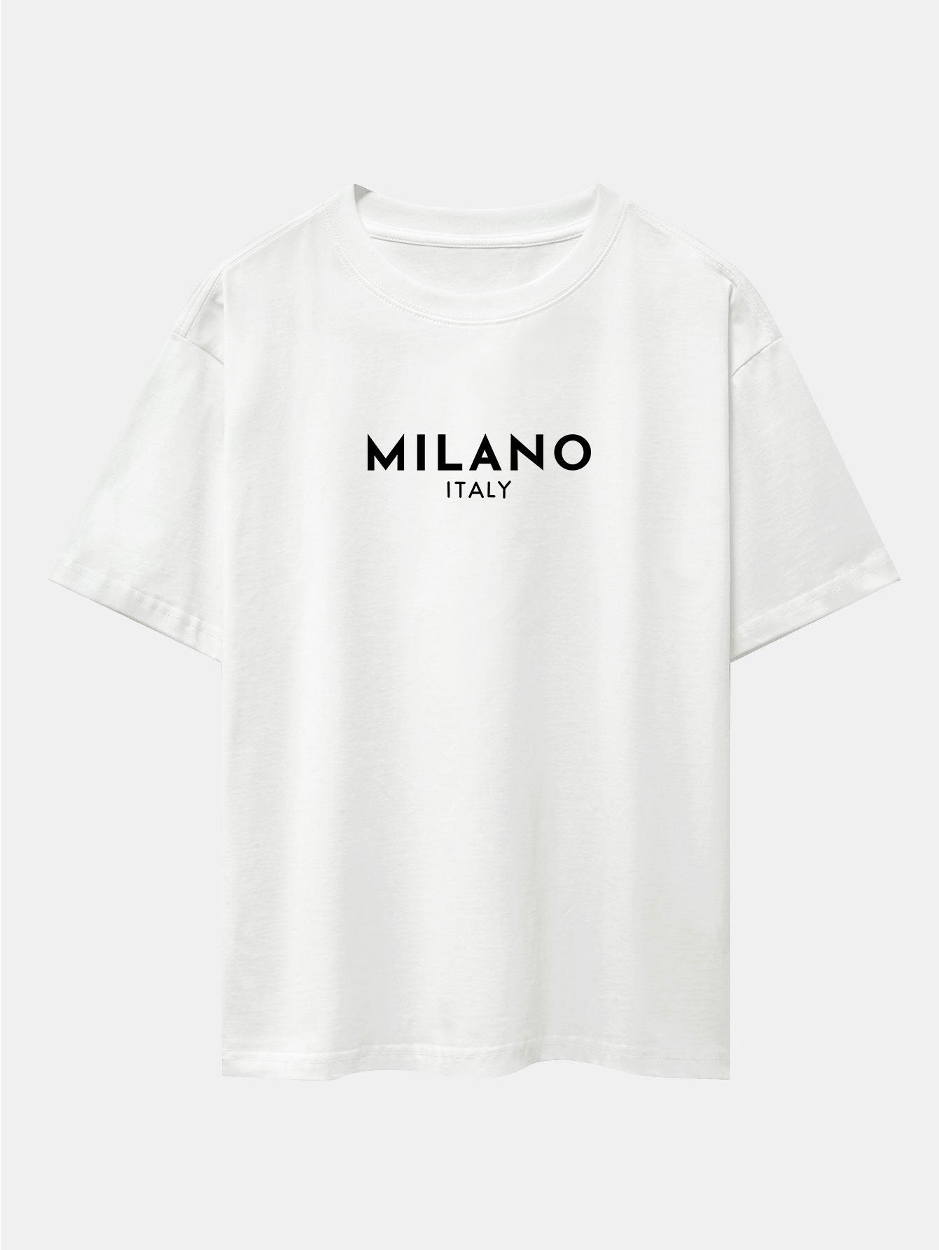 Milano Italy Print Drop Shoulder Oversize T-Shirt