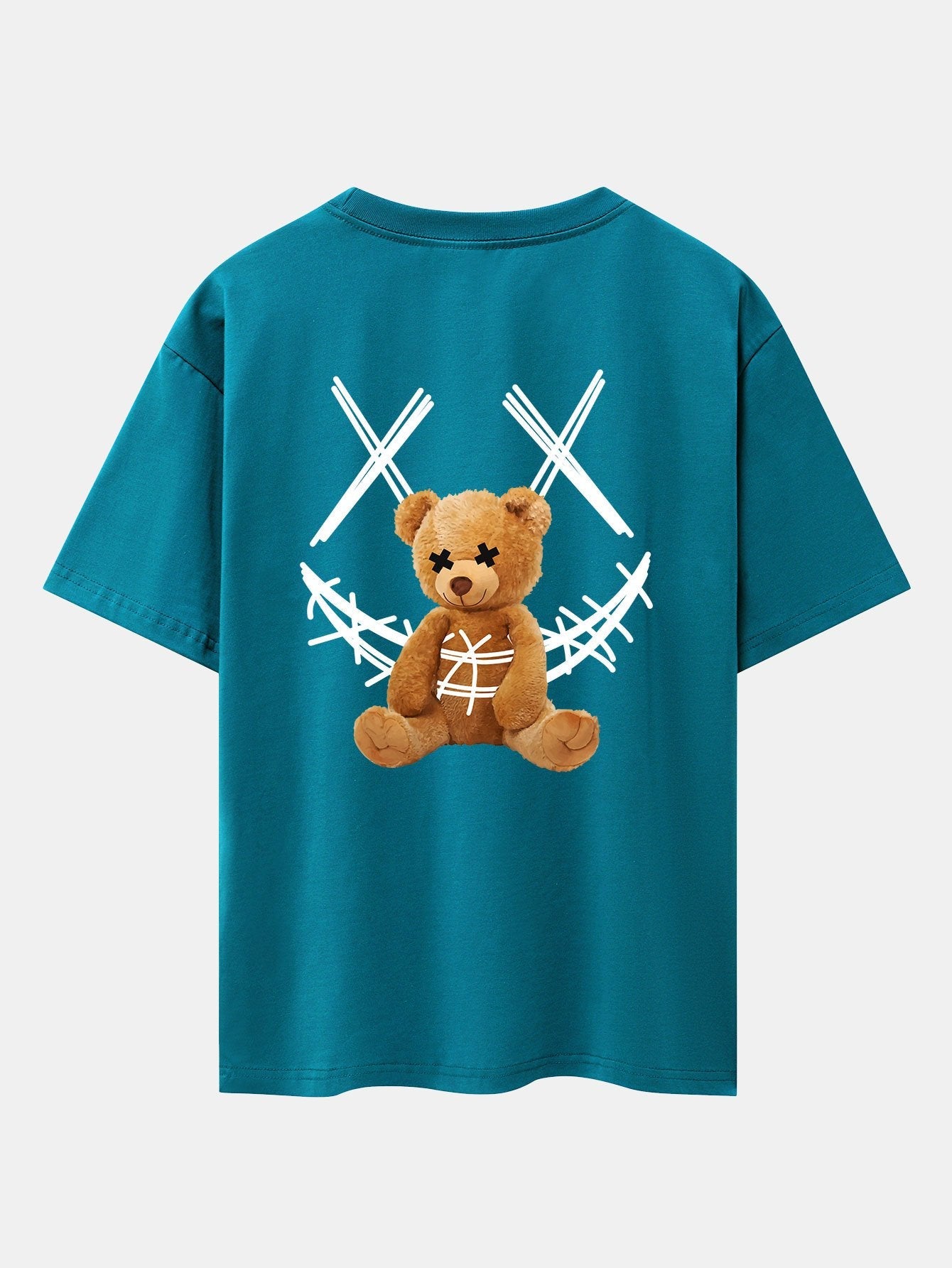 Smiley Bear Back Print Heavy Weight Oversize T-Shirt