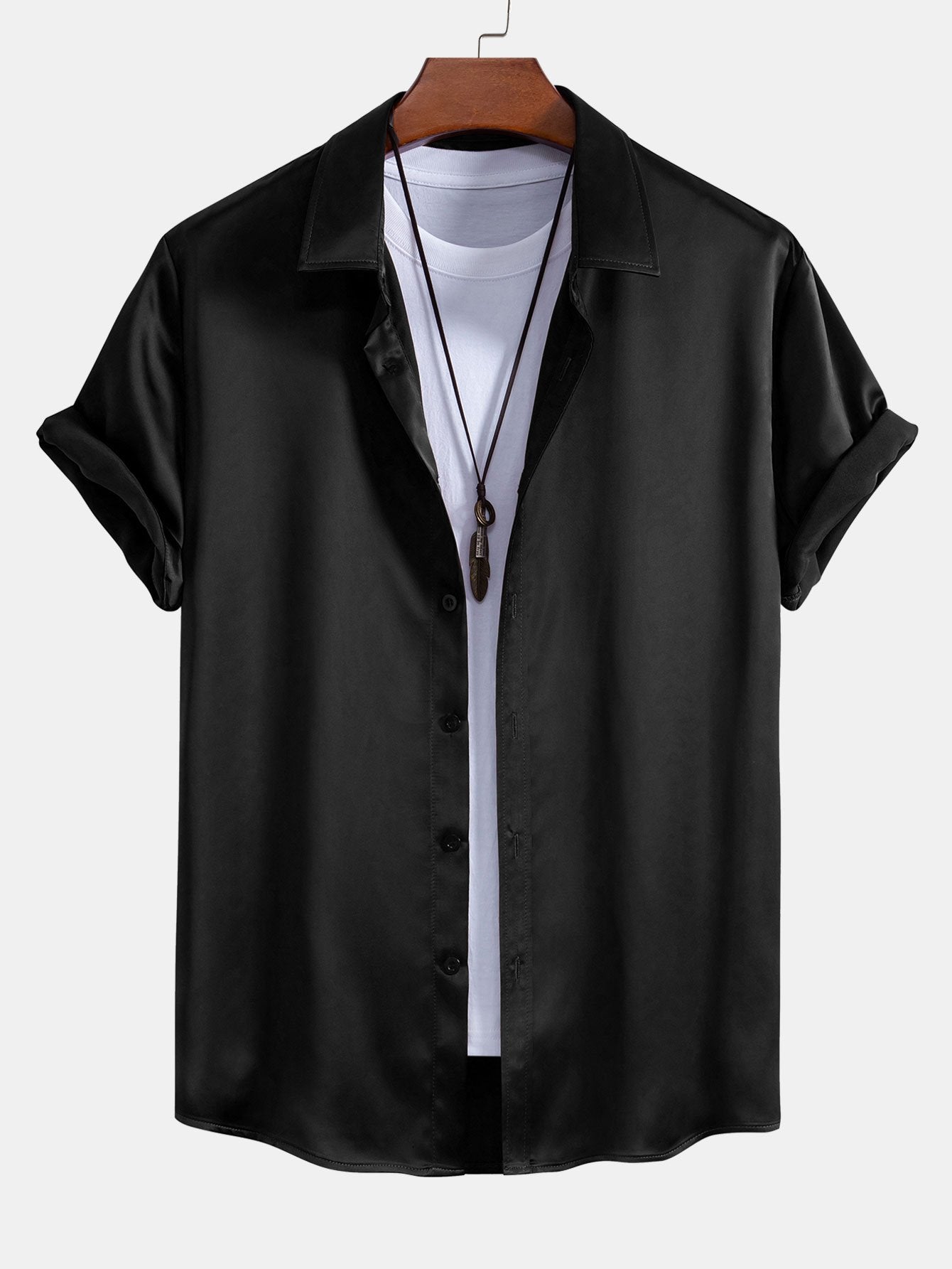 Chemise boutonnée en satin