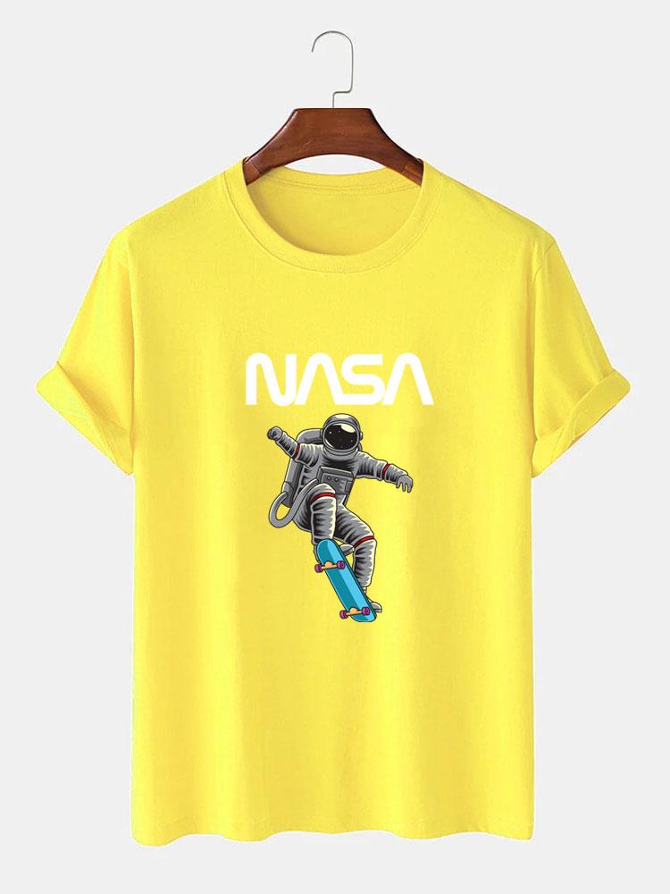 NASA Skateboard Astronaut Print T-Shirt