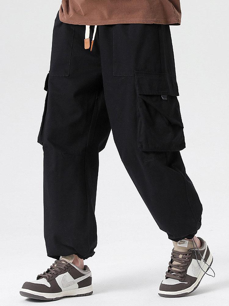 Elastic Drawstring Cuff Parachute Cargo Pants