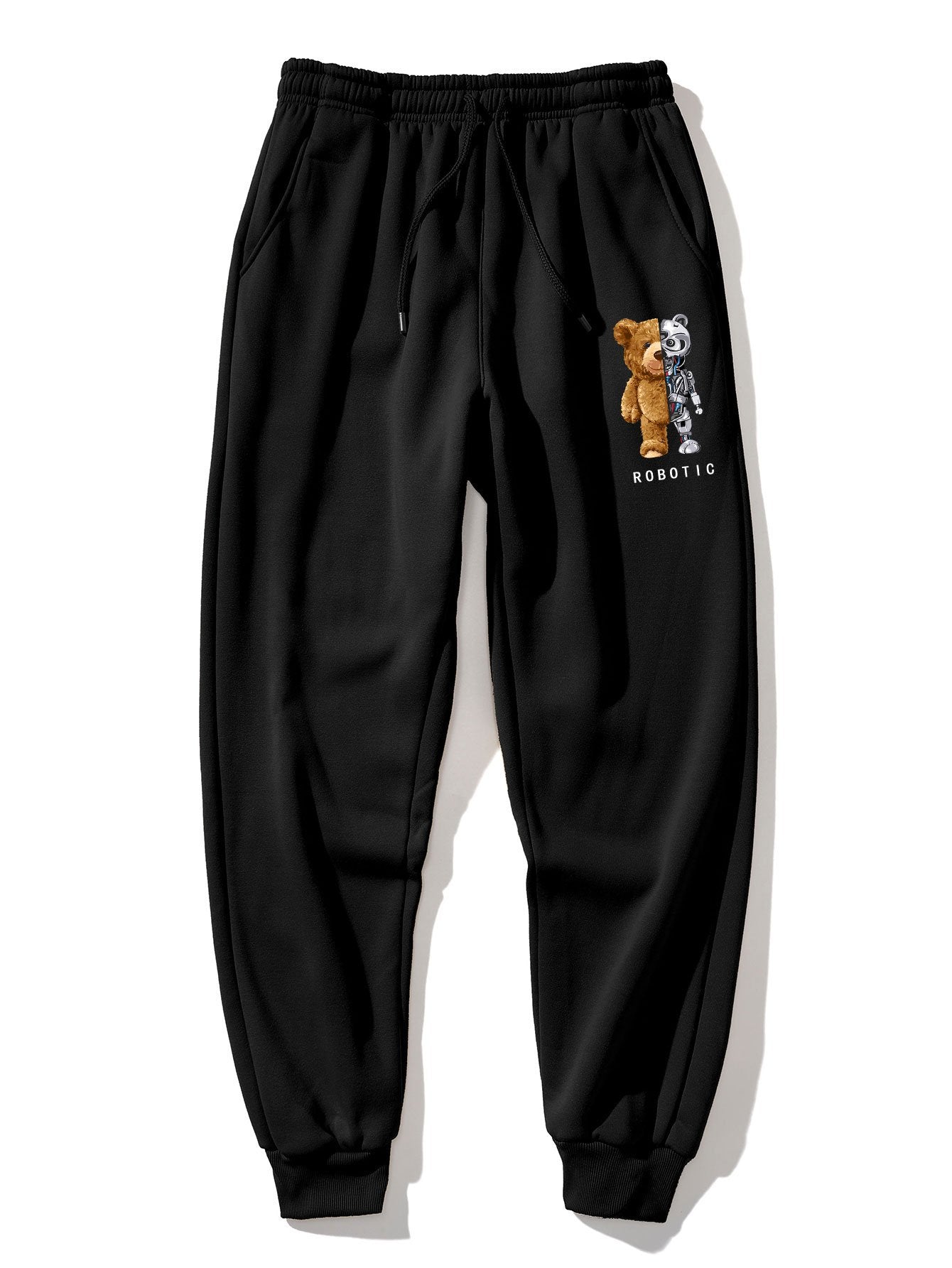 Robot Bear Print Jogger Pants