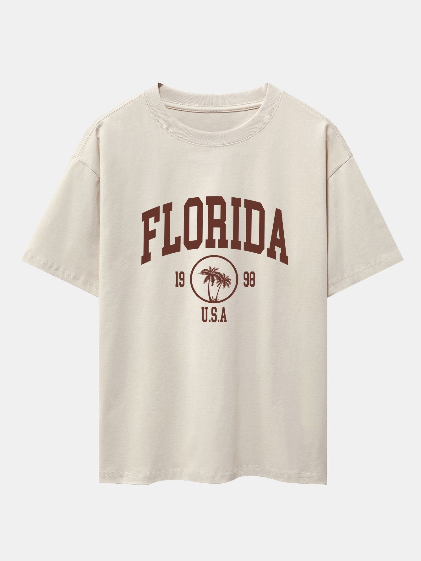 Florida Palm Tree Print Heavy Weight Oversize T-Shirt