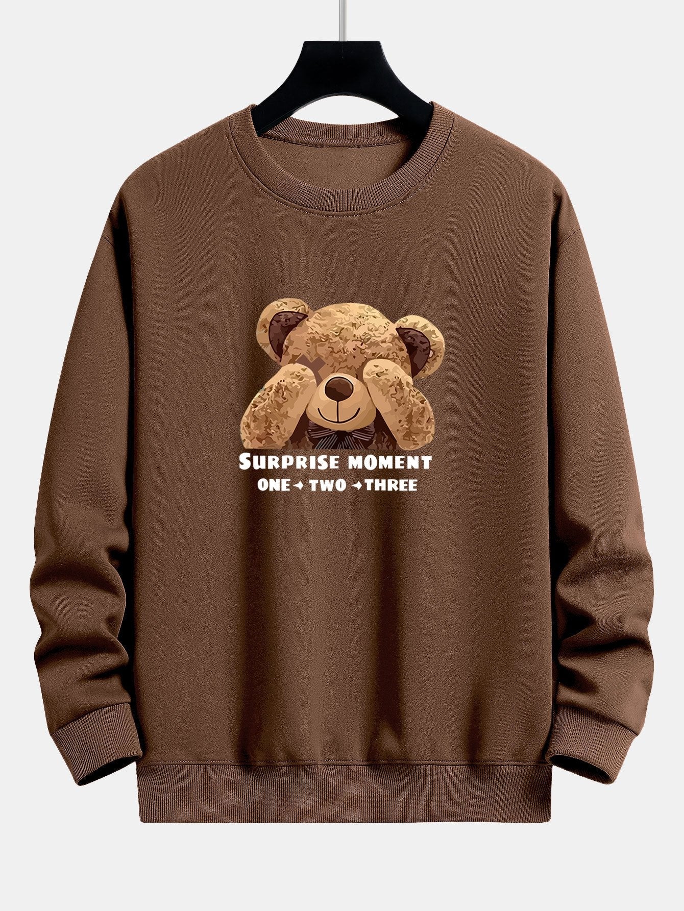 Sweat-shirt coupe décontractée à imprimé slogan Bear