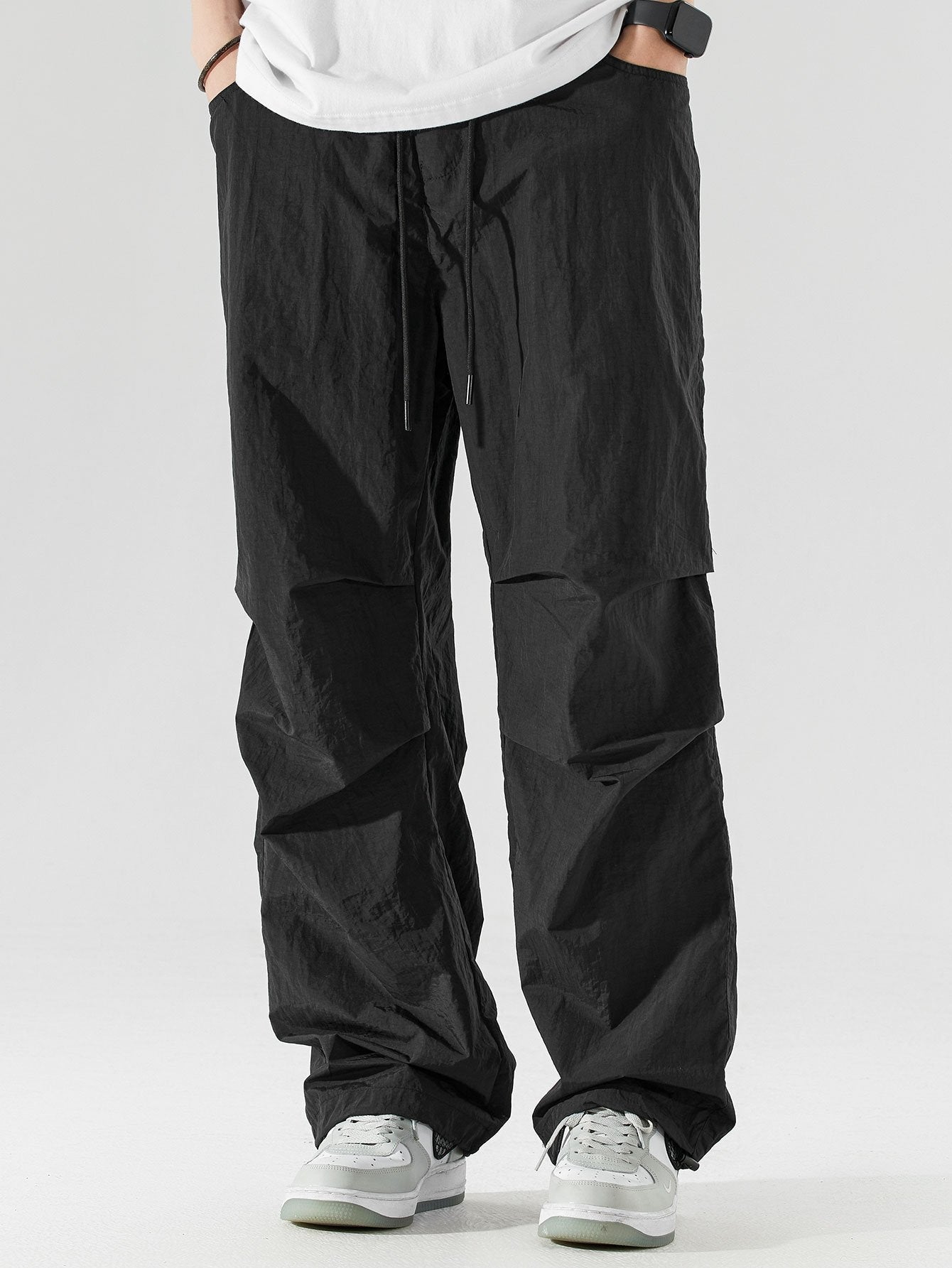 Elastic Waist Parachute Pants