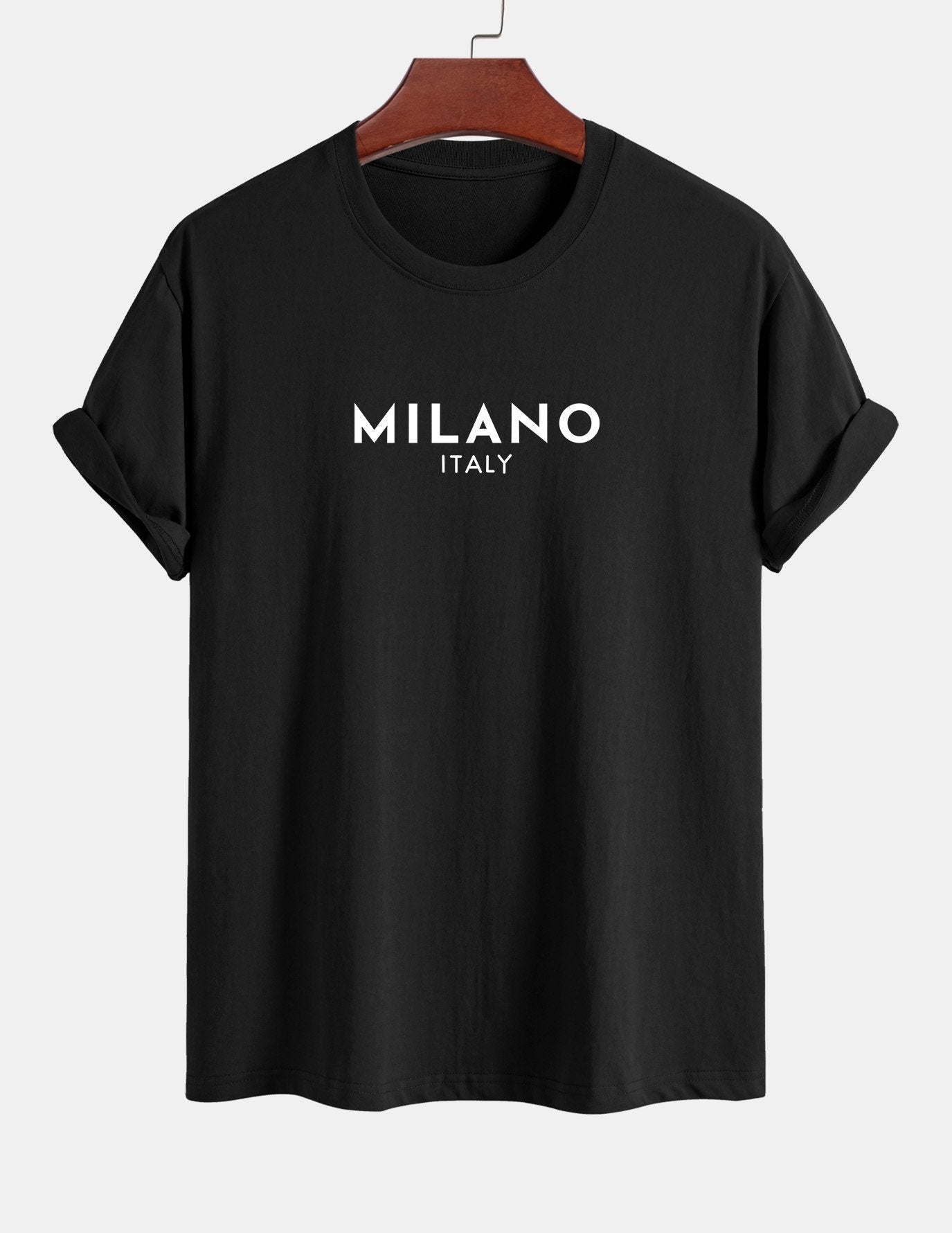 Regular Fit Milano Italy Print Cotton T-Shirt