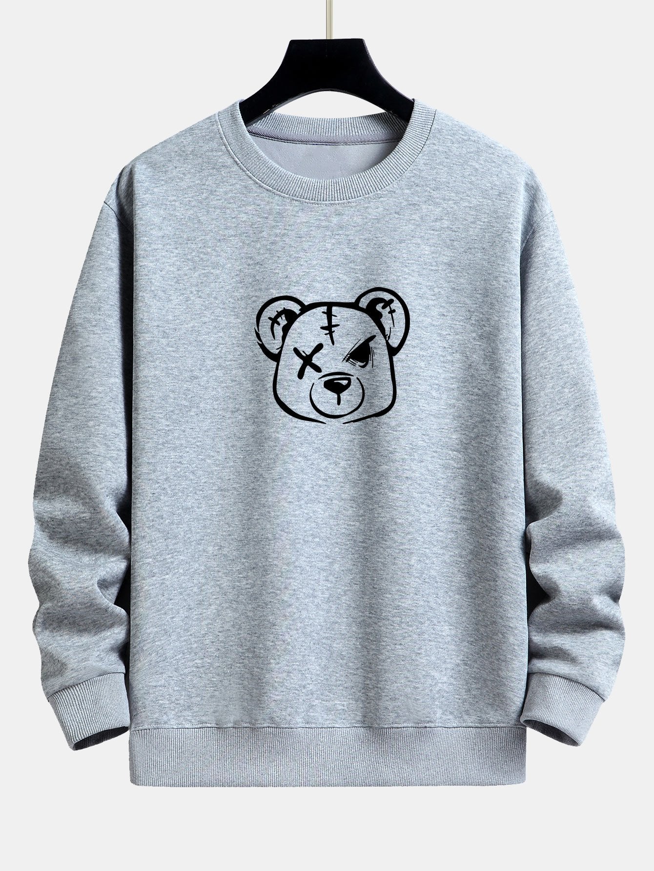 Simple Bear Print Relax Fit Sweatshirt