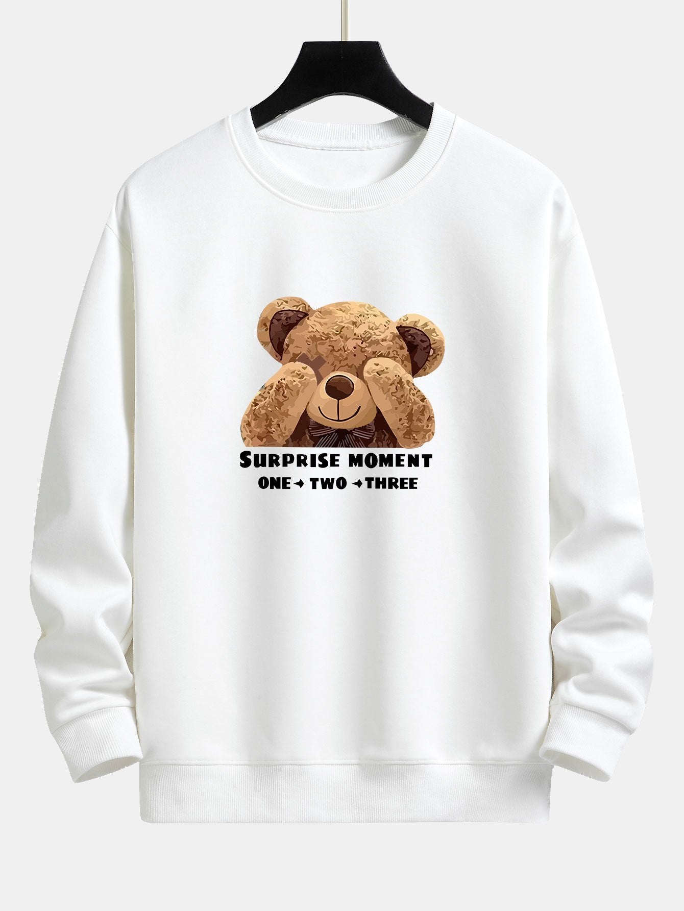 Sweat-shirt coupe décontractée à imprimé slogan Bear