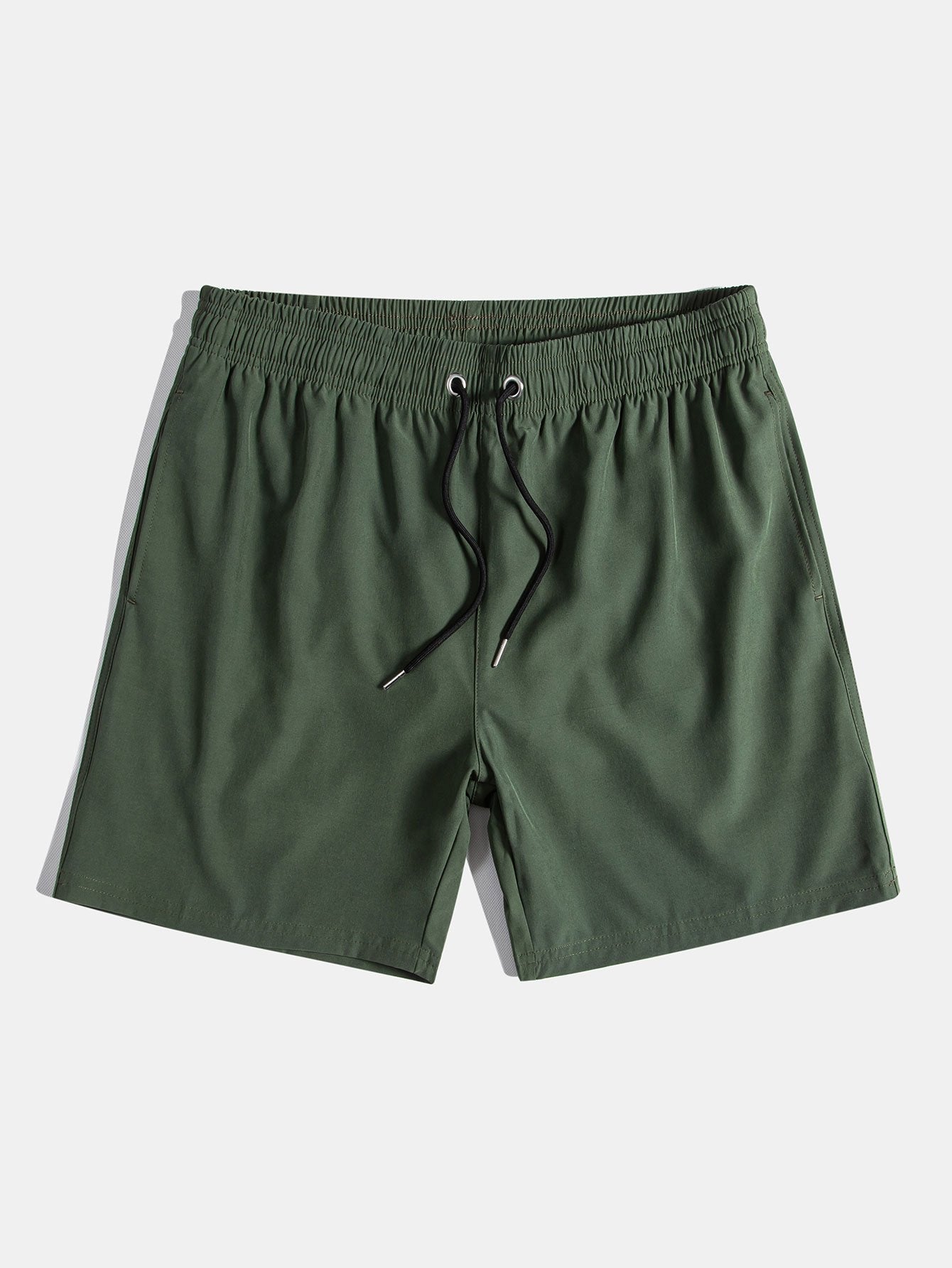 Solid Drawstring Swim Shorts